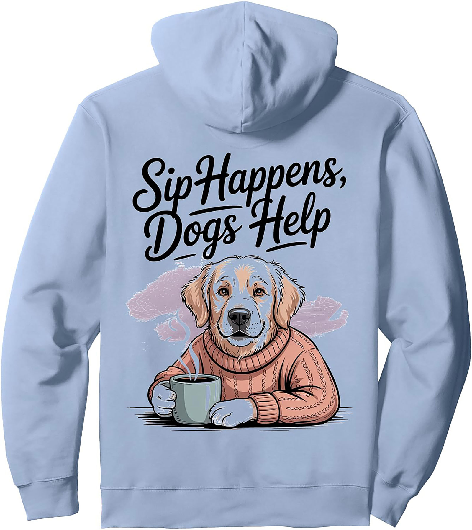 Golden Retriever Coffee Pullover Hoodie: Sip Happens, Dogs Help