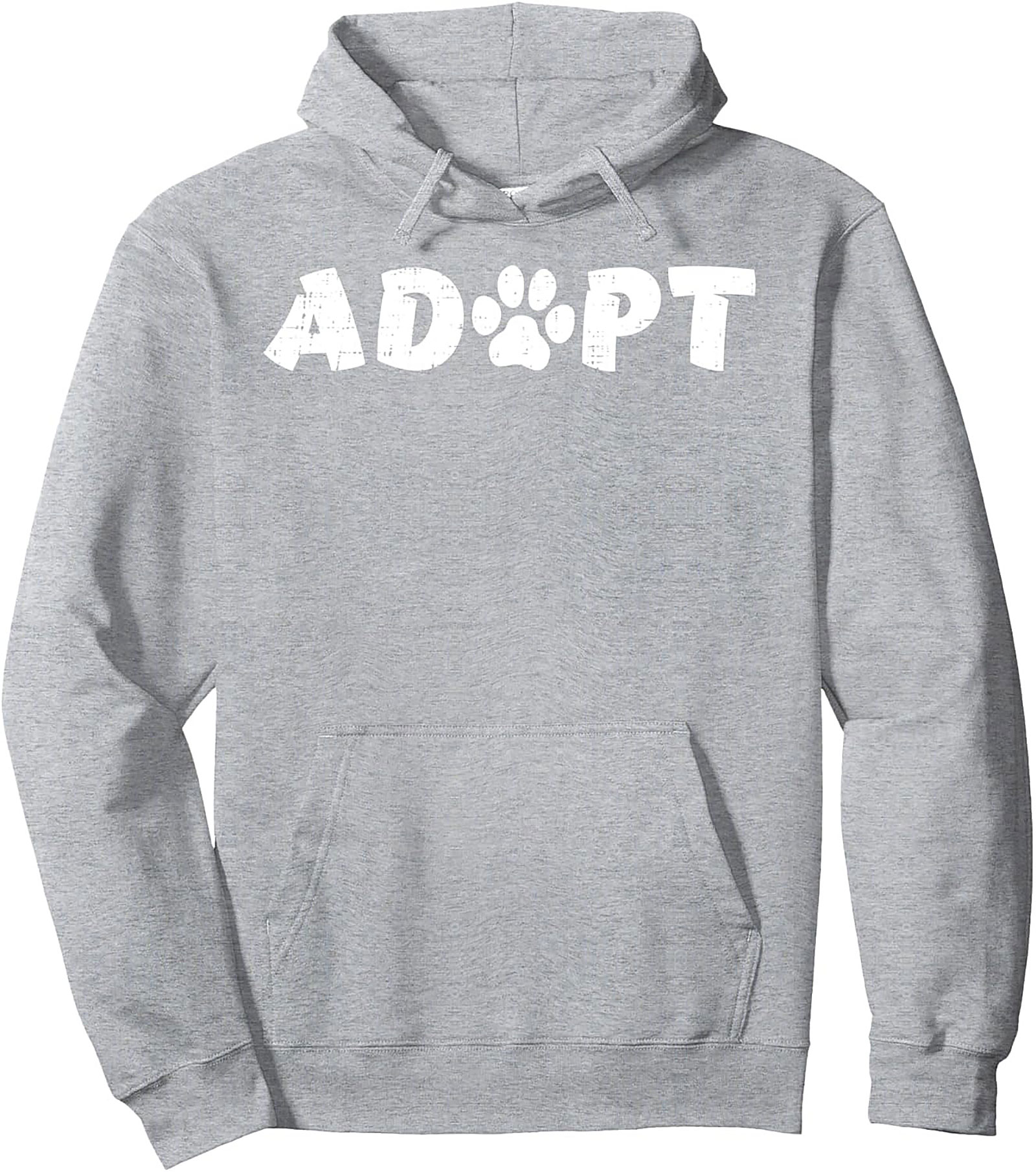 Adopt a Pet Pullover Hoodie | Distressed Paw Print Rescue Enthusiast Gear