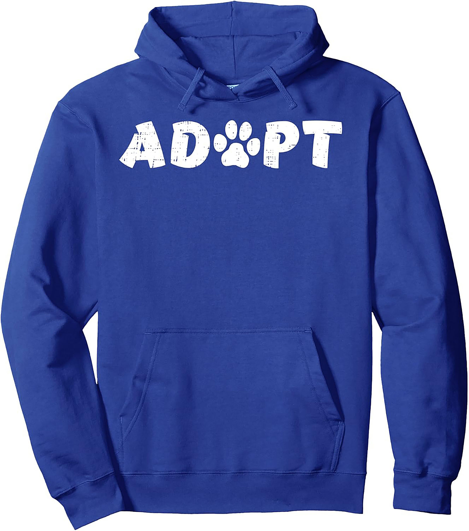 Adopt a Pet Pullover Hoodie | Distressed Paw Print Rescue Enthusiast Gear