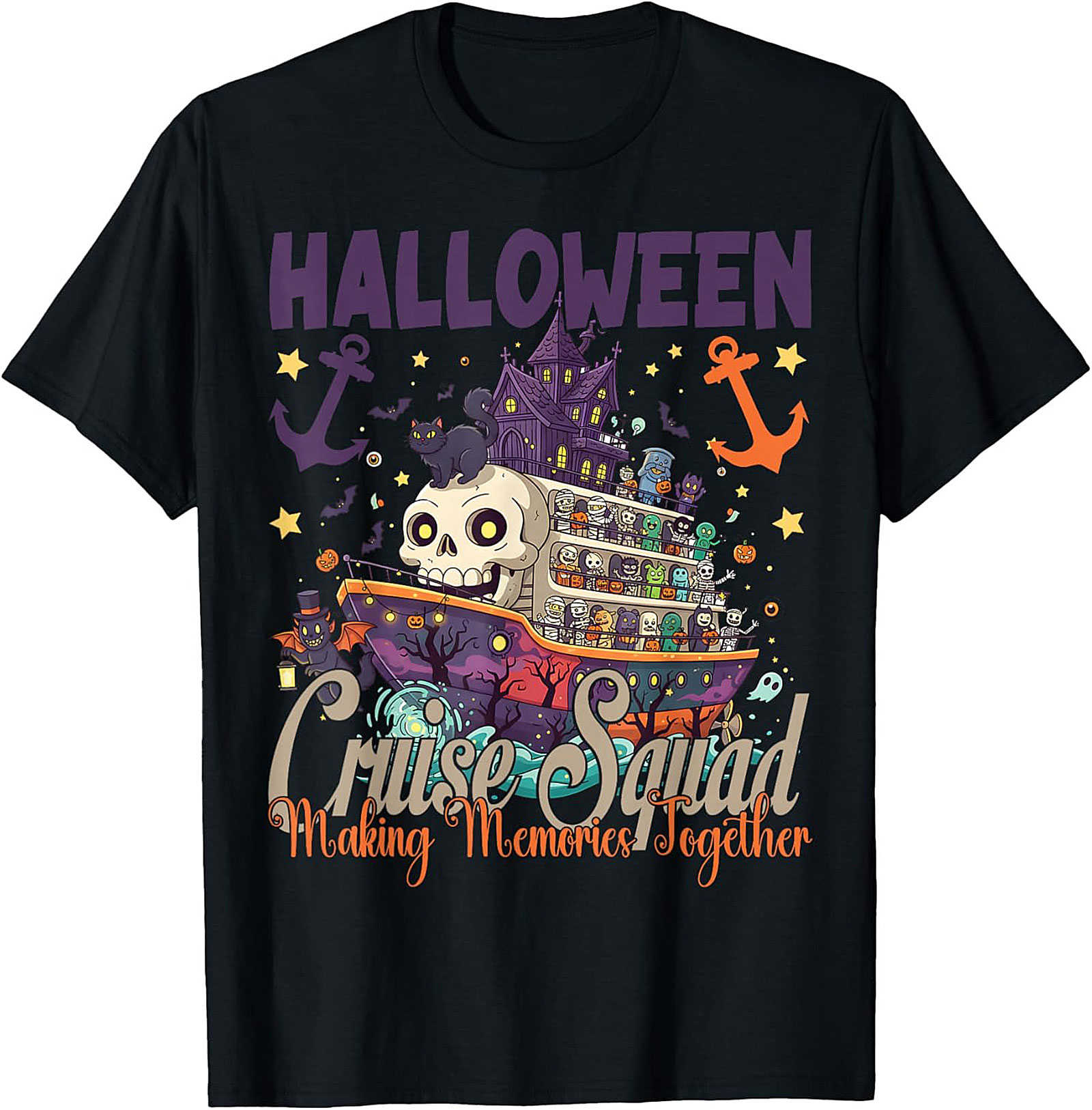 Halloween Cruise Squad T-Shirt | Spooky Skeleton Graphic Tee