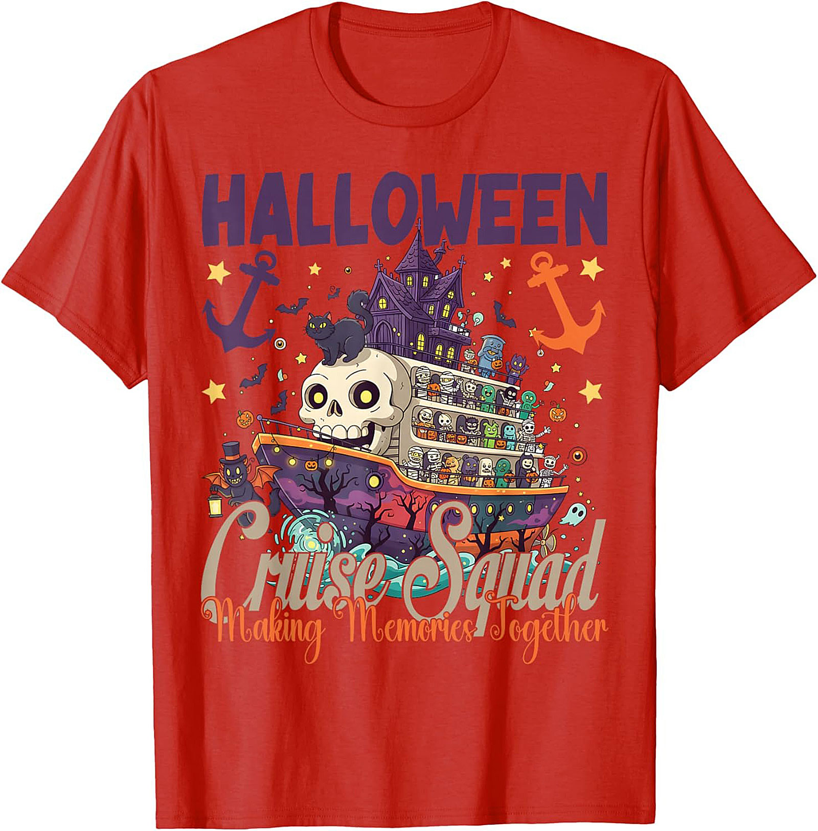 Halloween Cruise Squad T-Shirt | Spooky Skeleton Graphic Tee