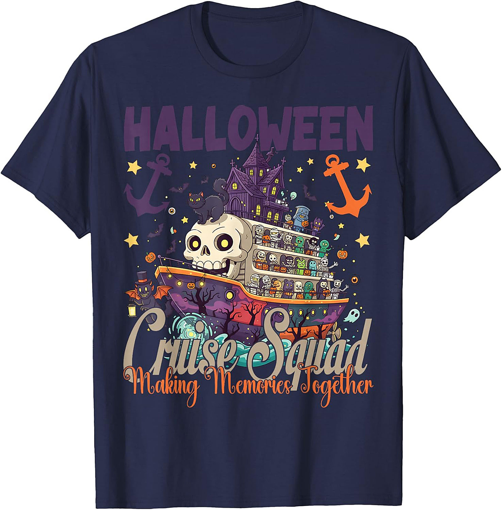 Halloween Cruise Squad T-Shirt | Spooky Skeleton Graphic Tee
