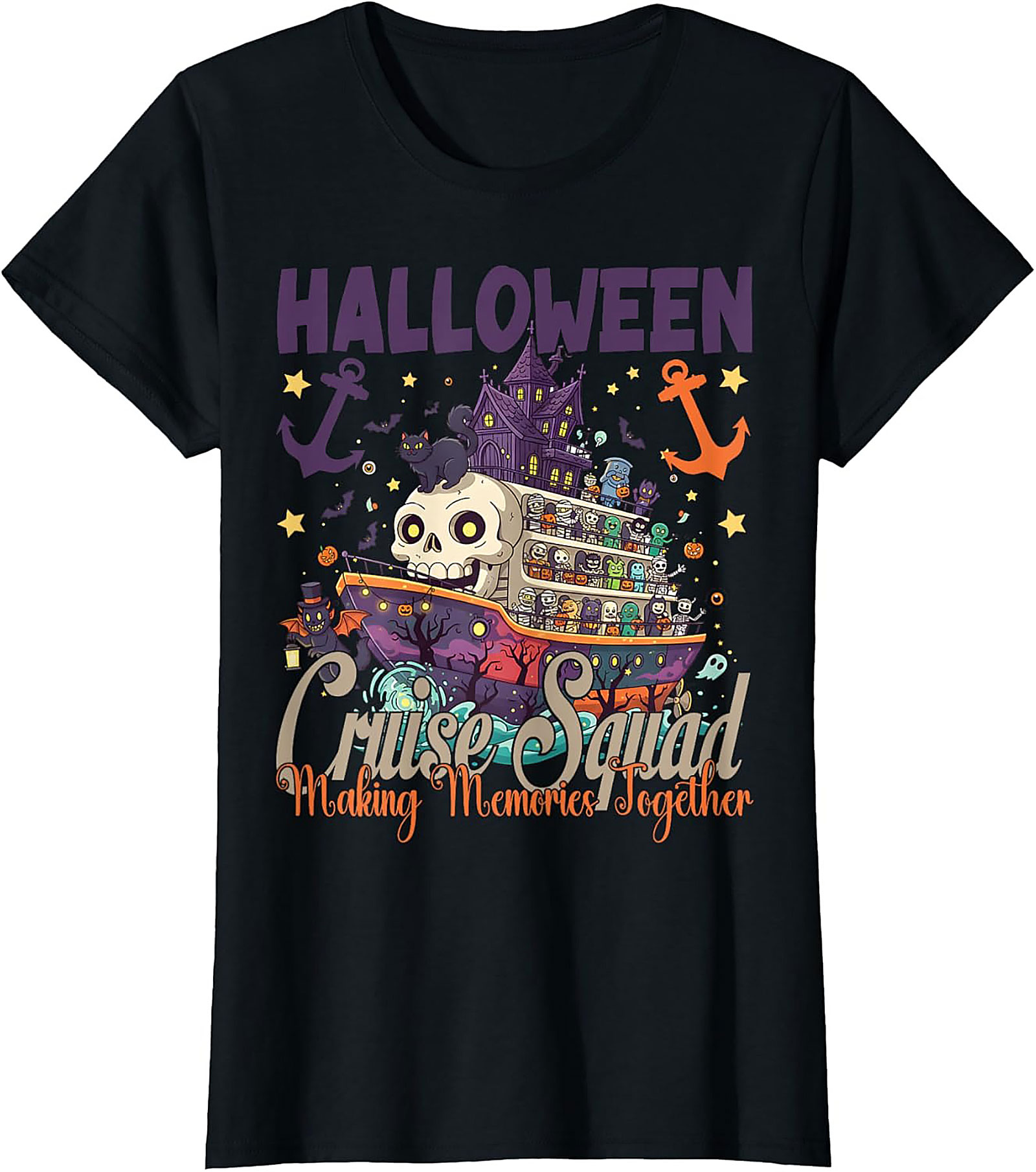Halloween Cruise Squad T-Shirt | Spooky Skeleton Graphic Tee
