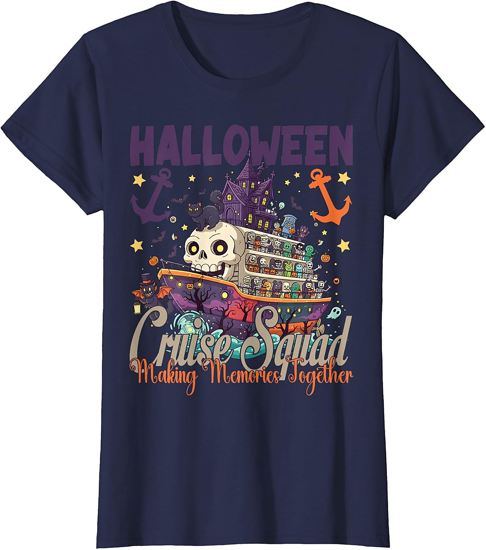 Halloween Cruise Squad T-Shirt | Spooky Skeleton Graphic Tee