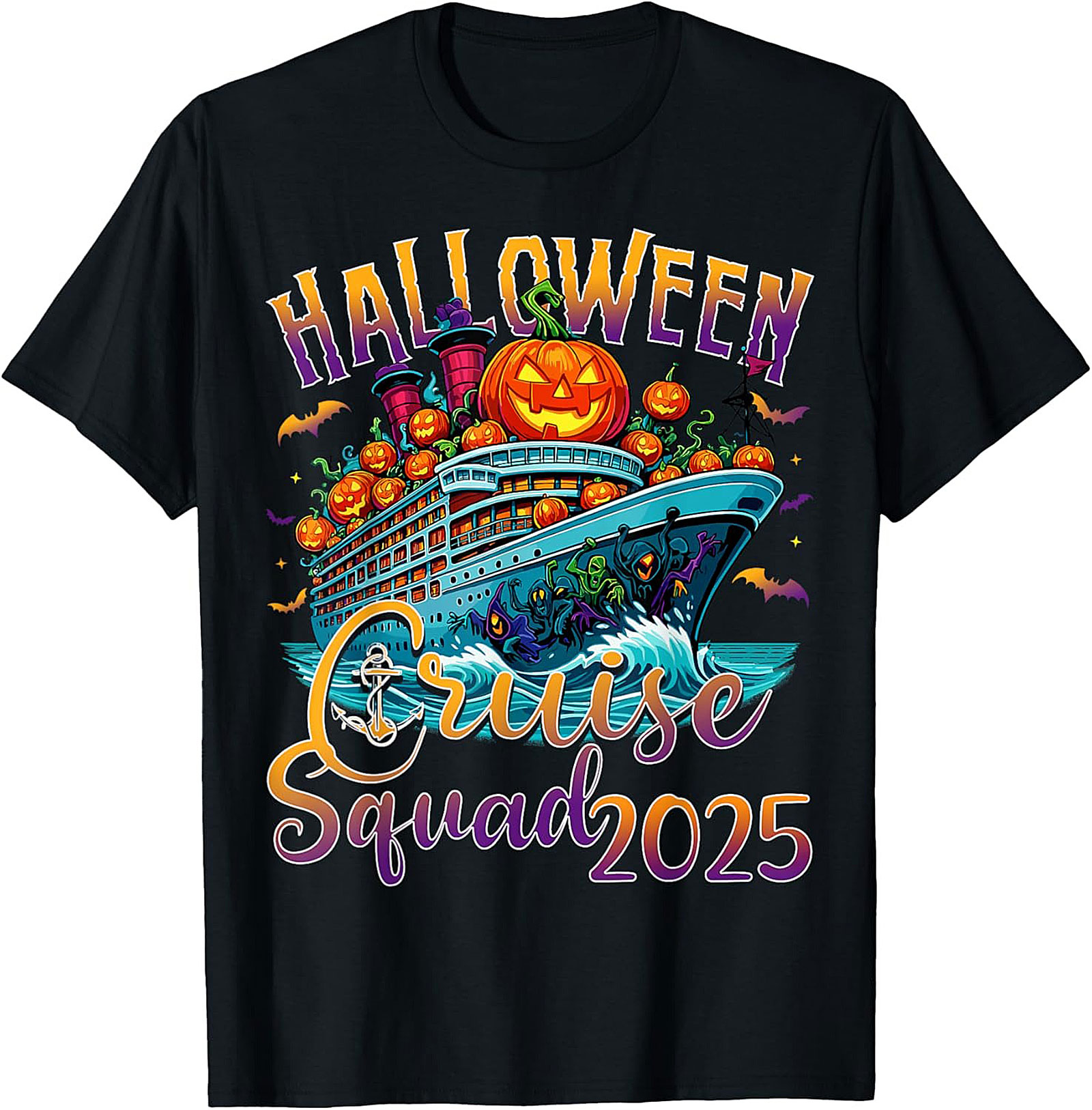 Halloween Cruise Squad 2025 Graphic Tee | Vacation Shirt