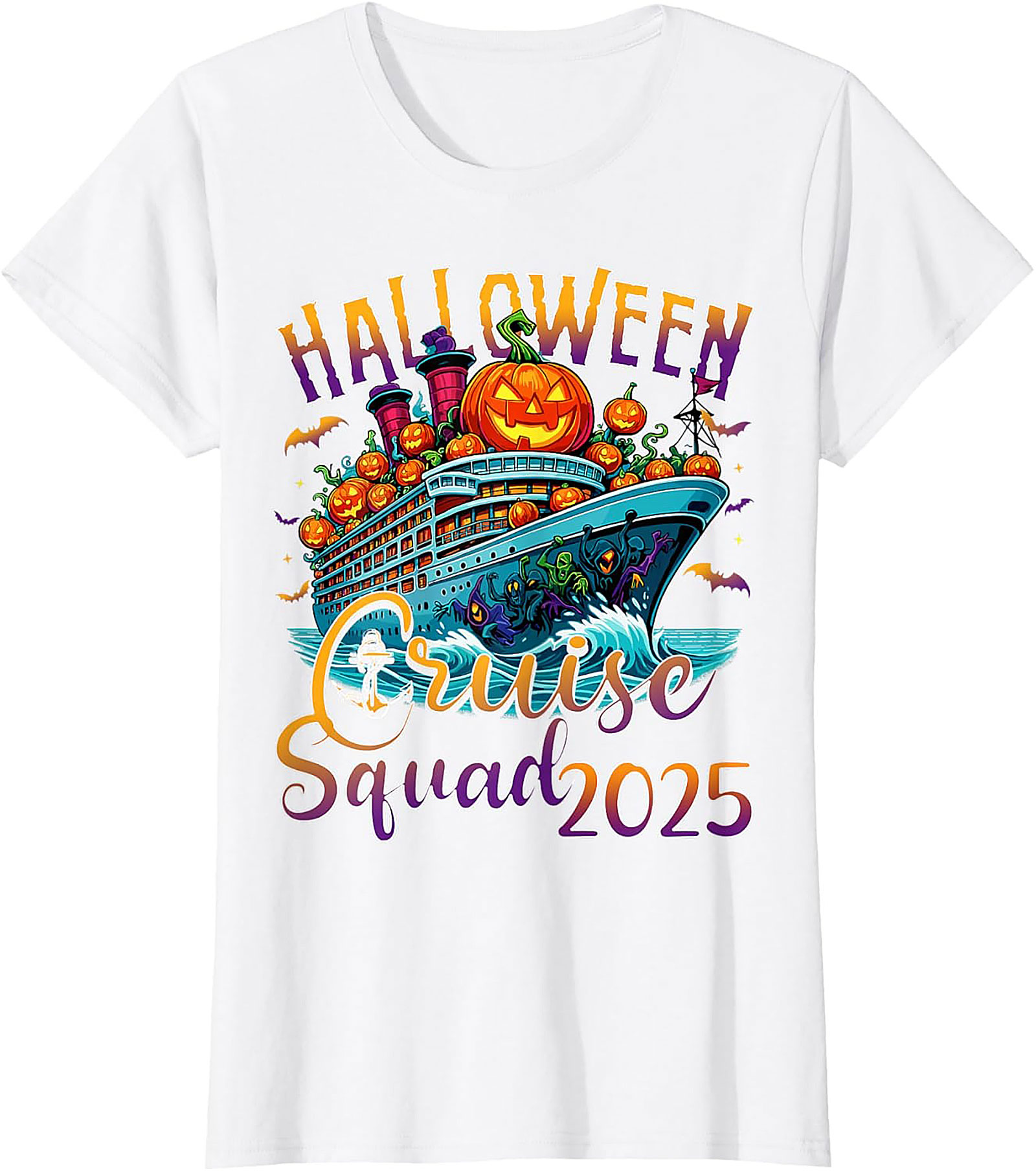 Halloween Cruise Squad 2025 Graphic Tee | Vacation Shirt