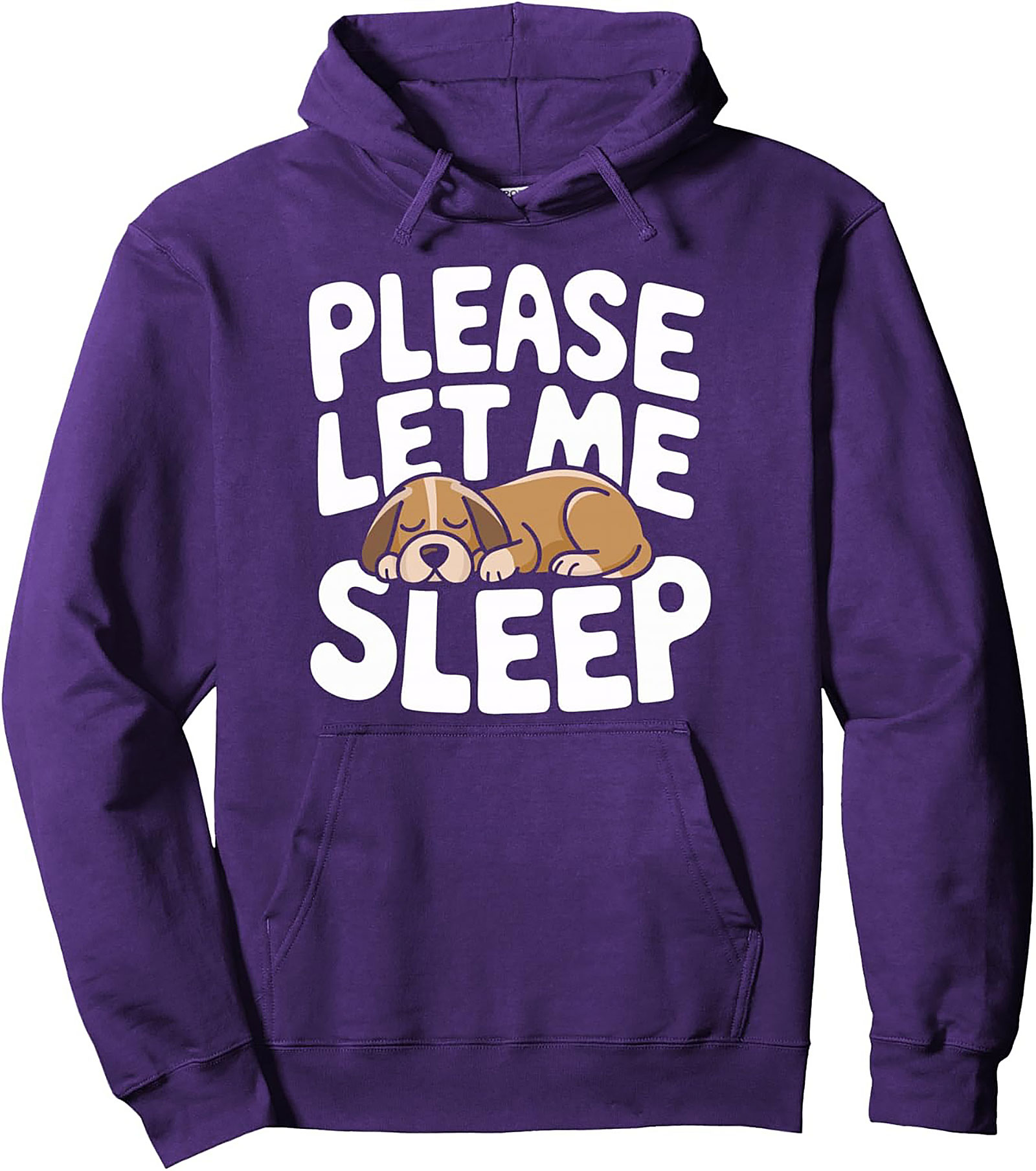 Sleeping Dog Pullover Hoodie: "Please Let Me Sleep" Cozy Graphic Hoodie