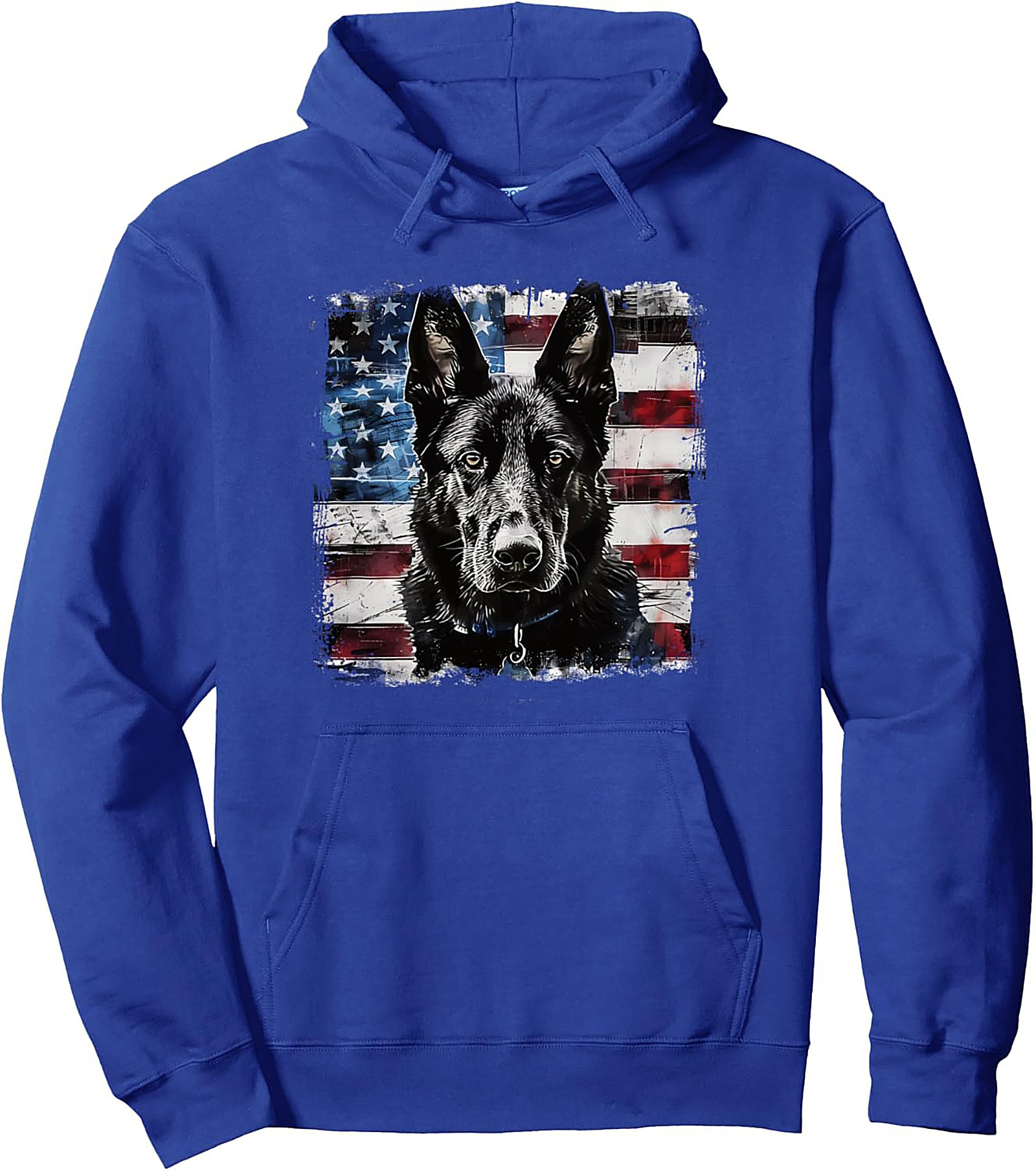 German Shepherd American Flag Pullover Hoodie | K9 Patriot Graphic Hoodie
