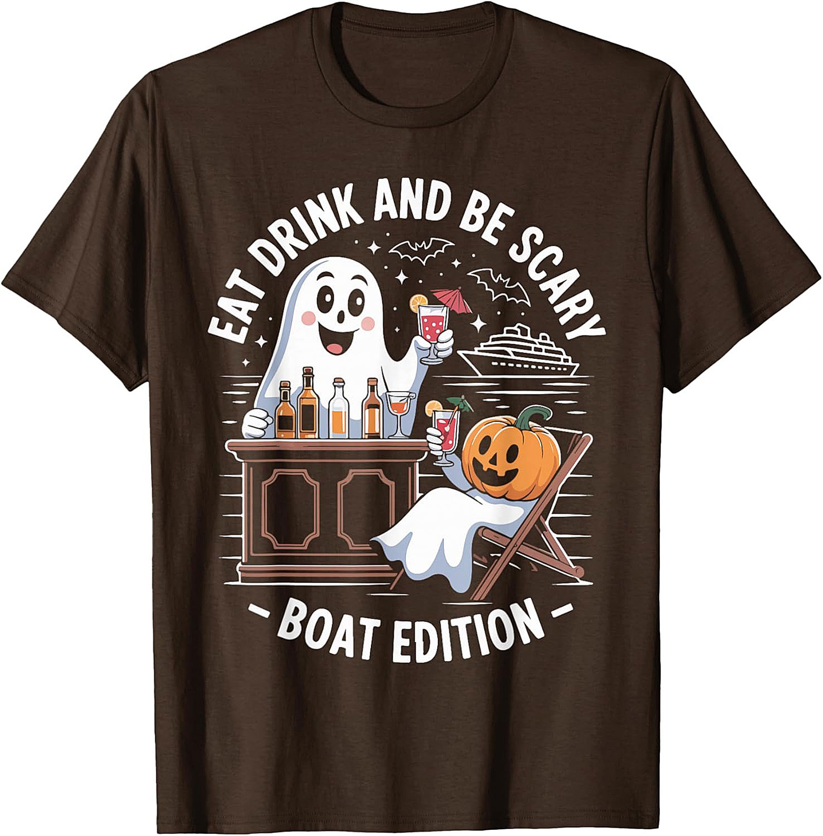 Funny Halloween Cruise T-Shirt | Eat Drink and Be Scary Tee