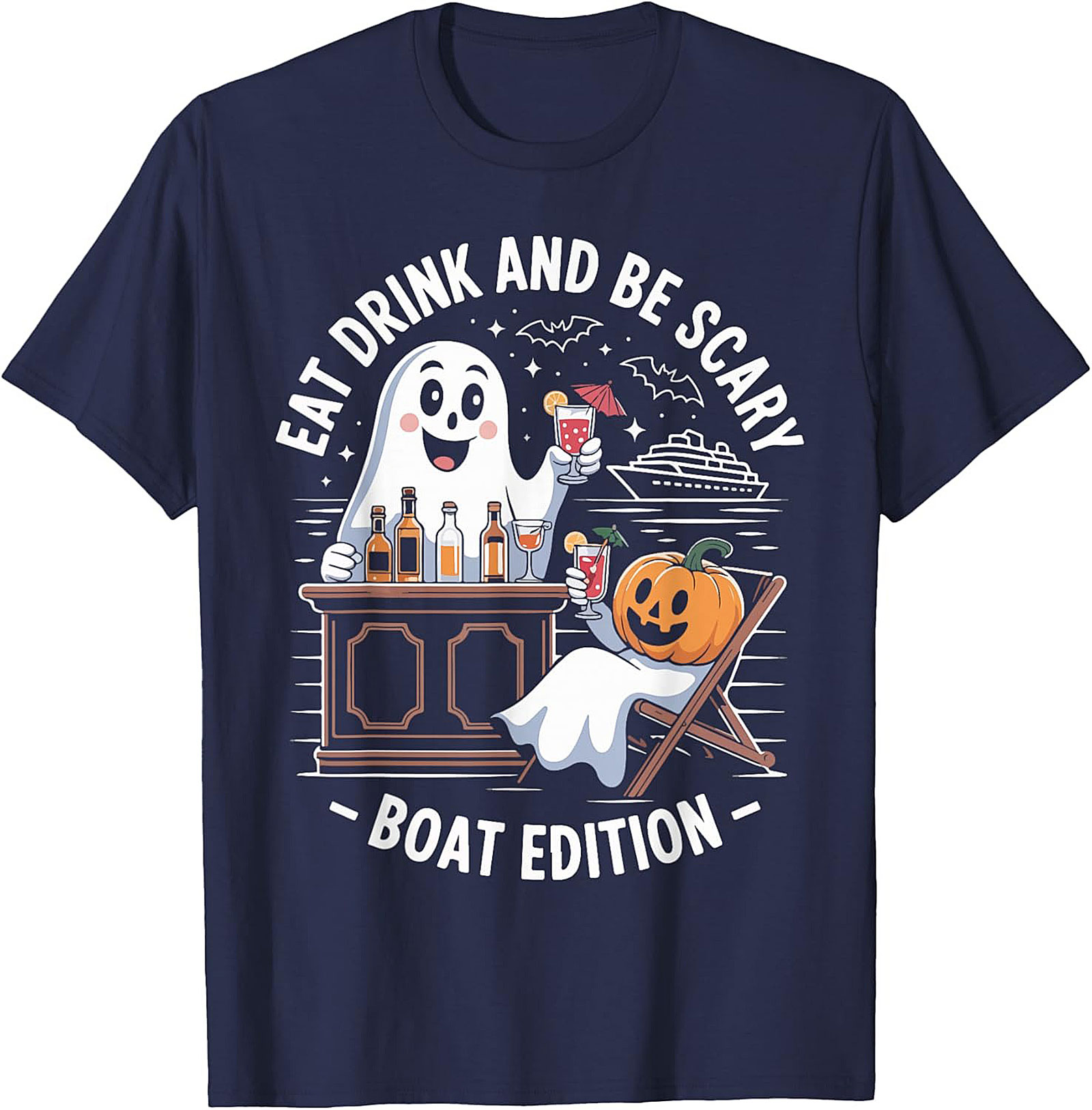 Funny Halloween Cruise T-Shirt | Eat Drink and Be Scary Tee