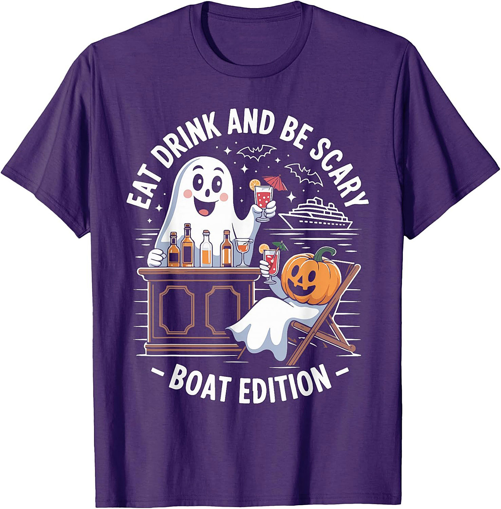 Funny Halloween Cruise T-Shirt | Eat Drink and Be Scary Tee