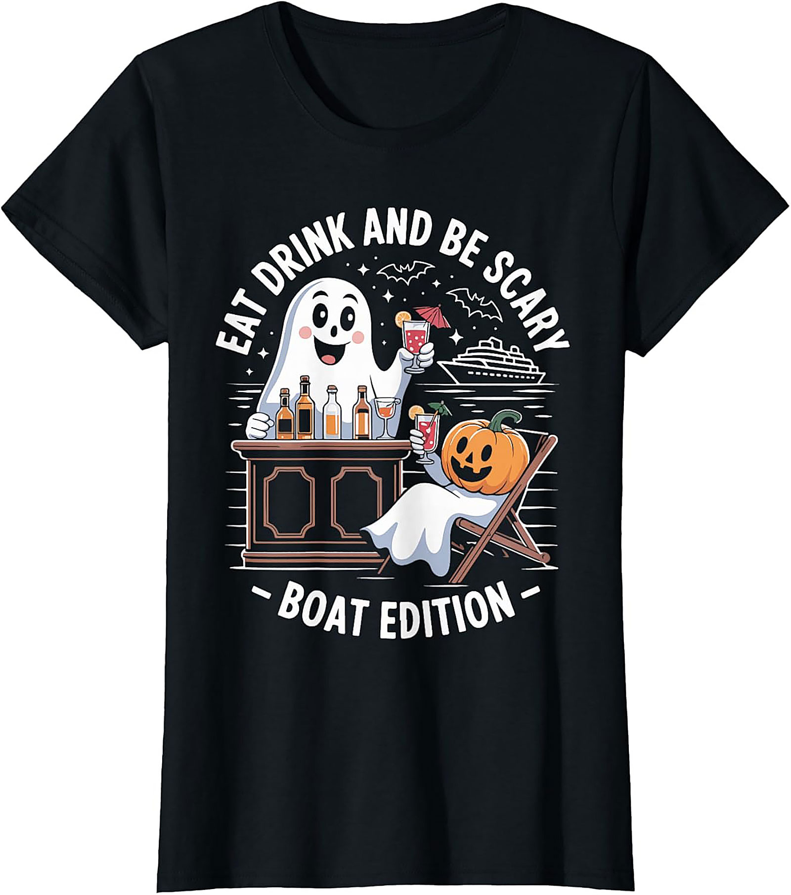 Funny Halloween Cruise T-Shirt | Eat Drink and Be Scary Tee