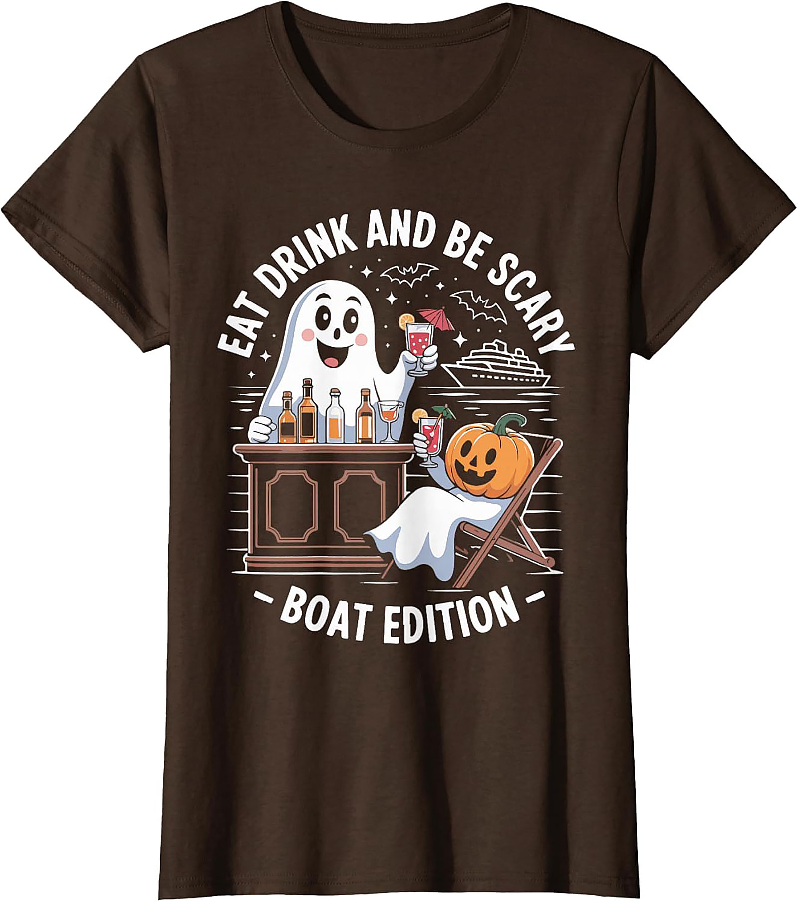 Funny Halloween Cruise T-Shirt | Eat Drink and Be Scary Tee