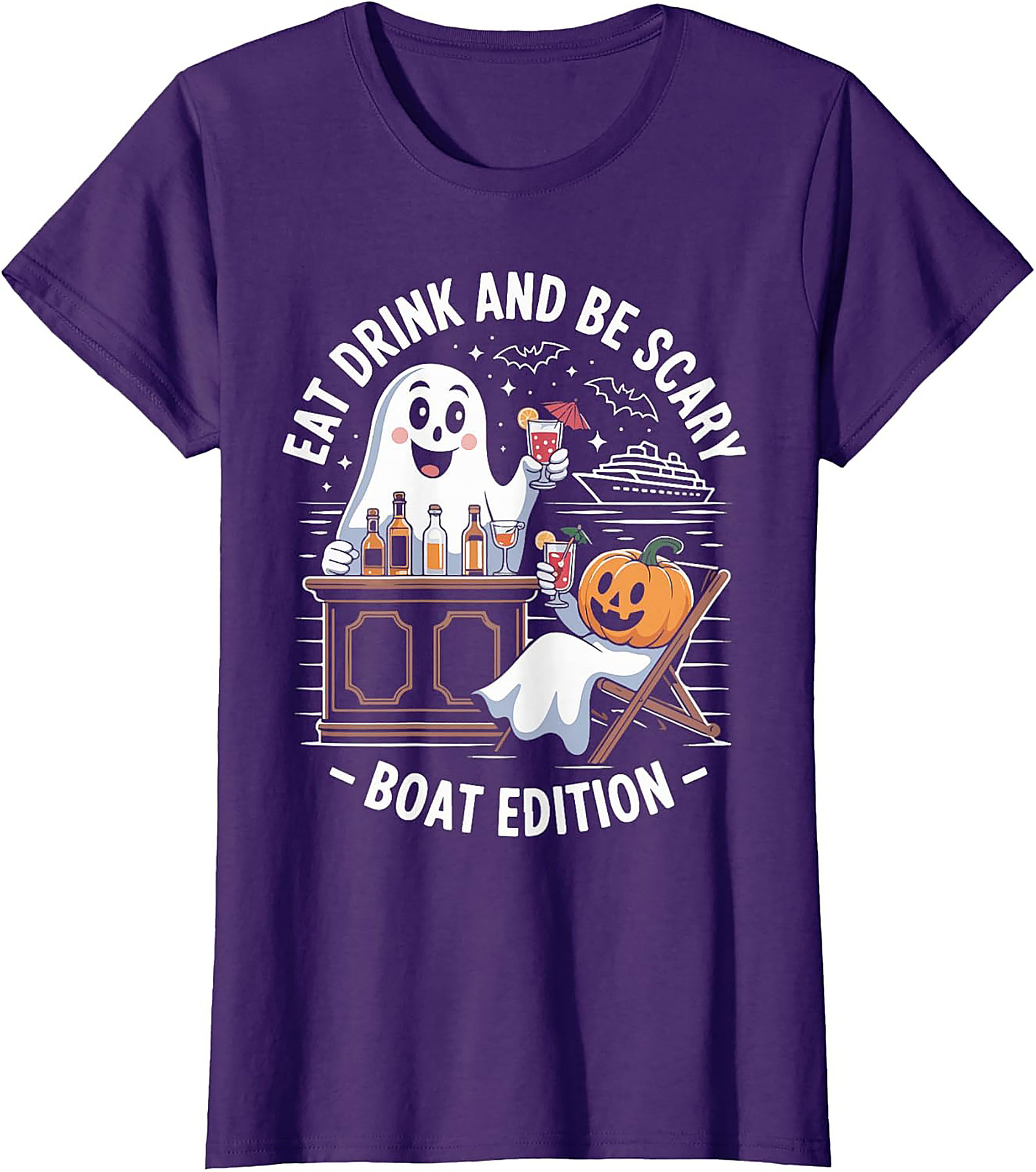 Funny Halloween Cruise T-Shirt | Eat Drink and Be Scary Tee