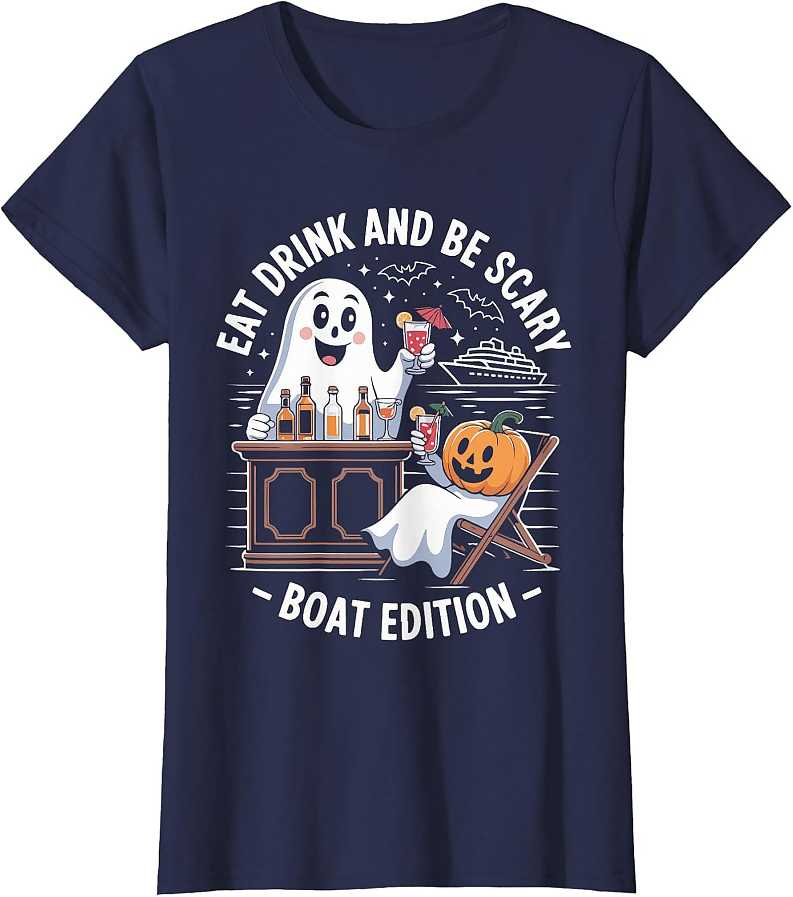 Funny Halloween Cruise T-Shirt | Eat Drink and Be Scary Tee