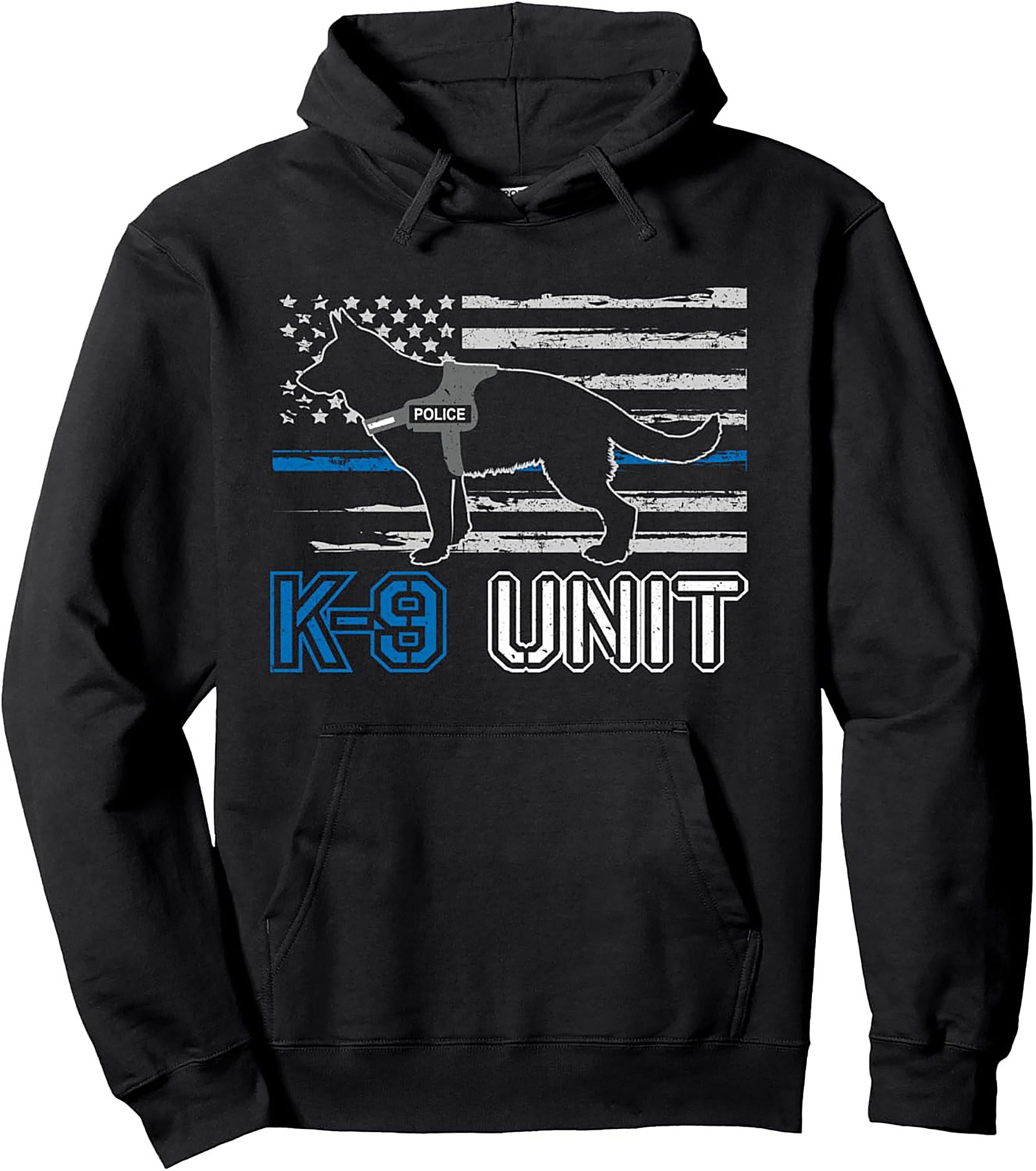 Thin Blue Line K-9 Unit Pullover Hoodie | Police Dog Graphic Hoodie