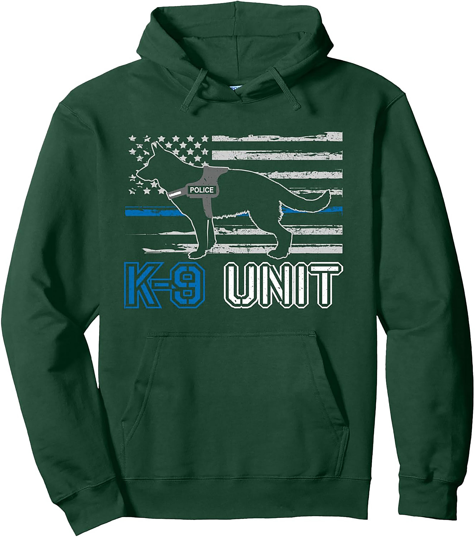 Thin Blue Line K-9 Unit Pullover Hoodie | Police Dog Graphic Hoodie
