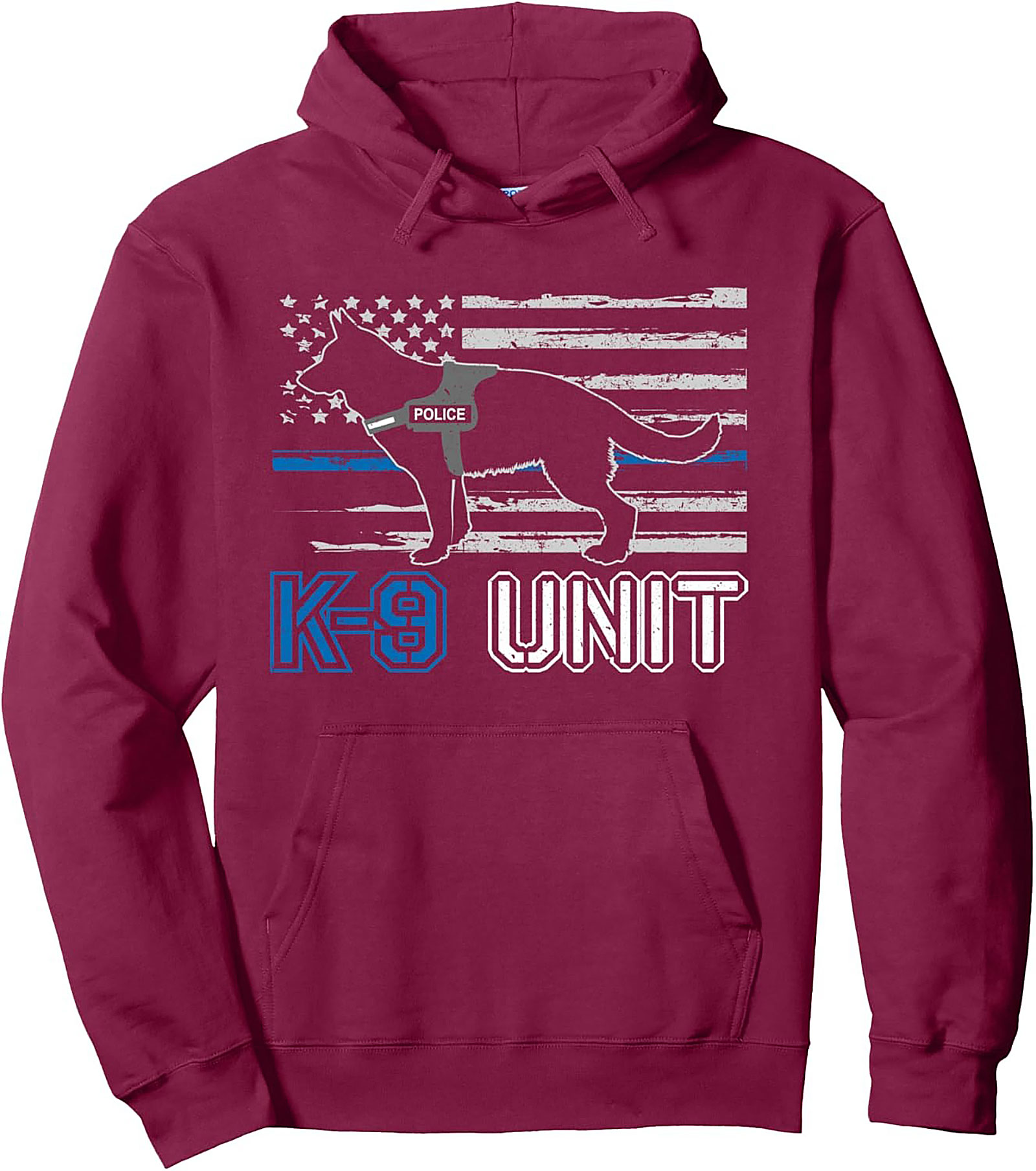 Thin Blue Line K-9 Unit Pullover Hoodie | Police Dog Graphic Hoodie
