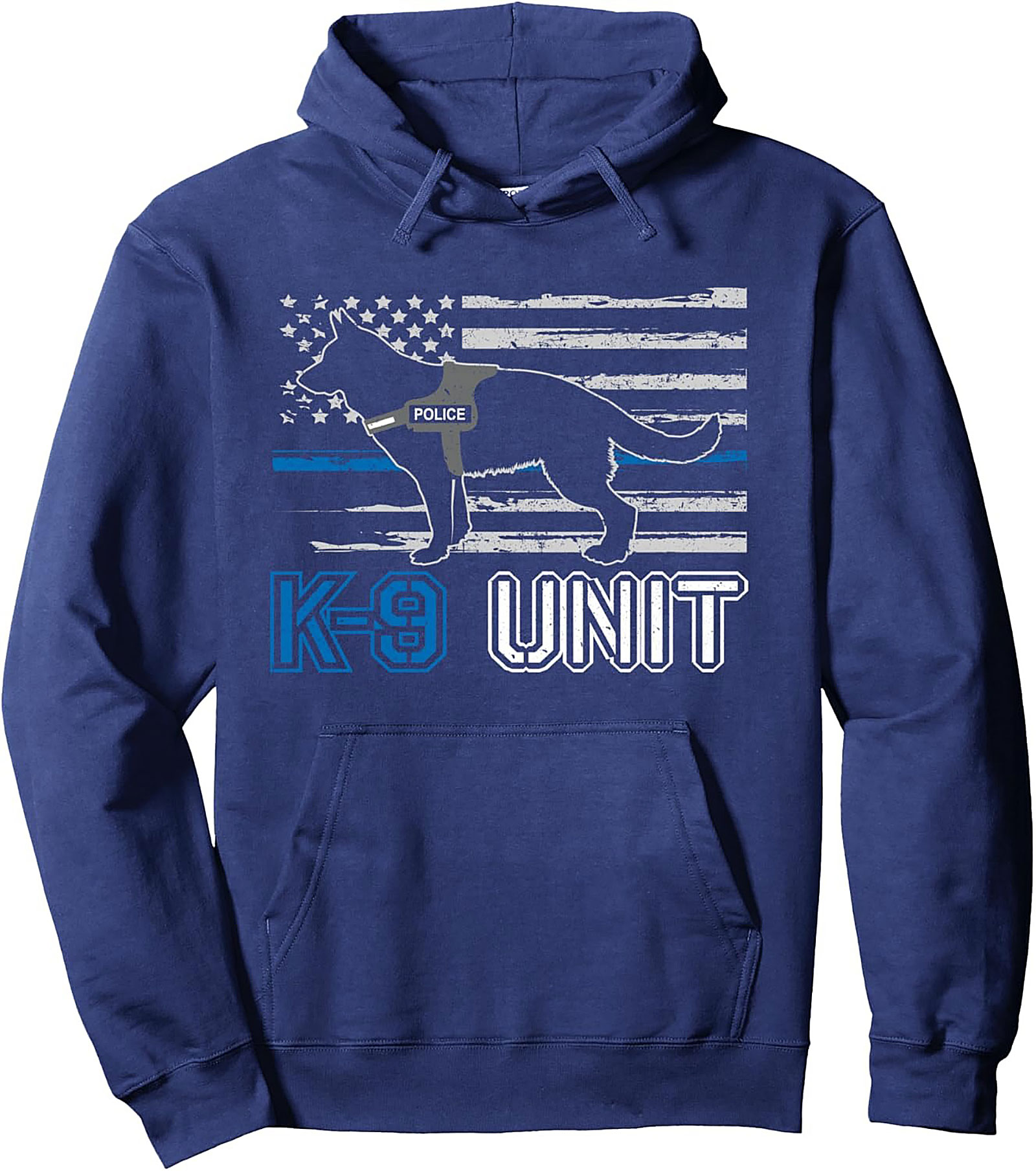Thin Blue Line K-9 Unit Pullover Hoodie | Police Dog Graphic Hoodie