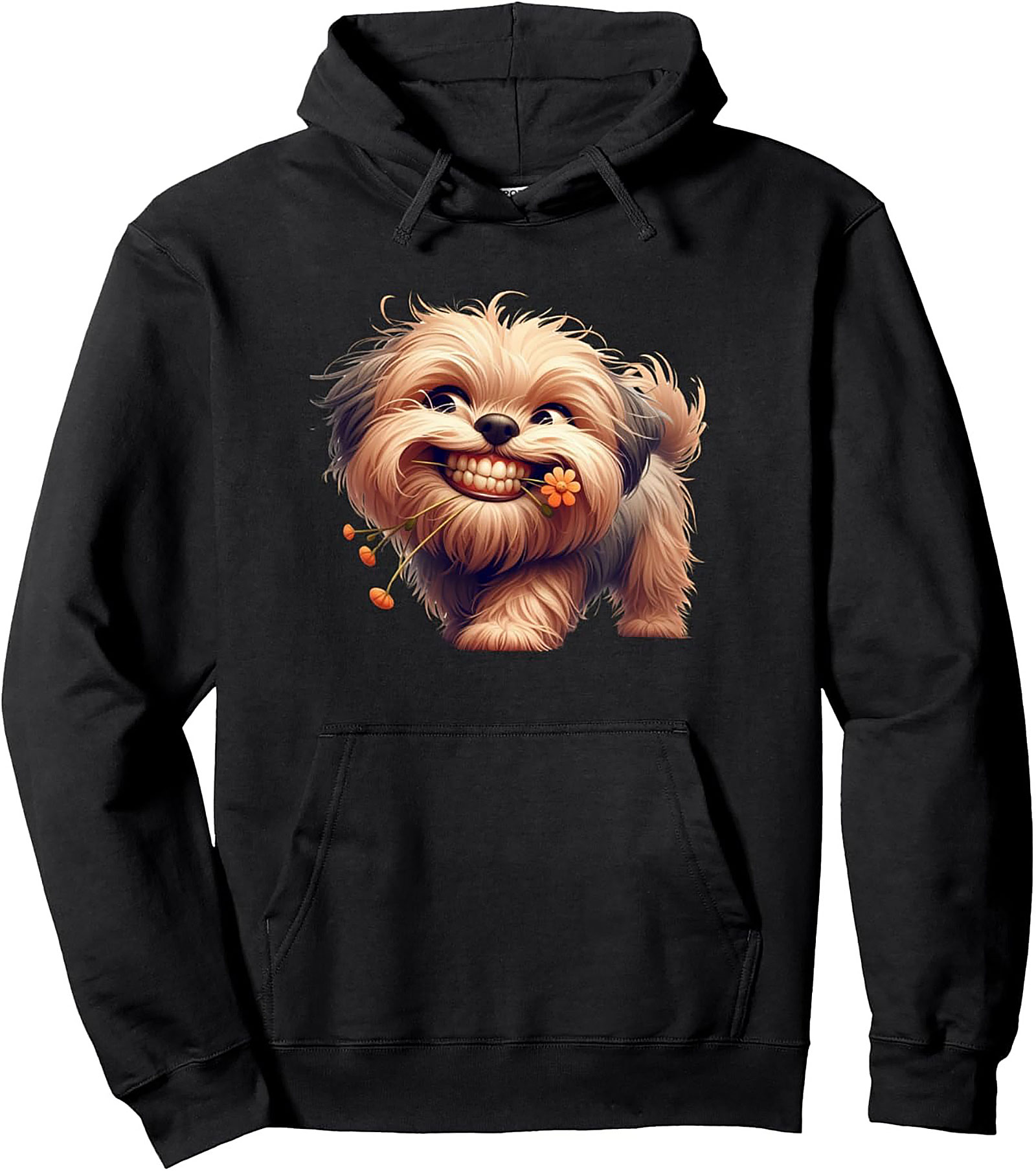 Goofy Grin Shih Tzu Pullover Hoodie | Adorable Dog Lover Graphic