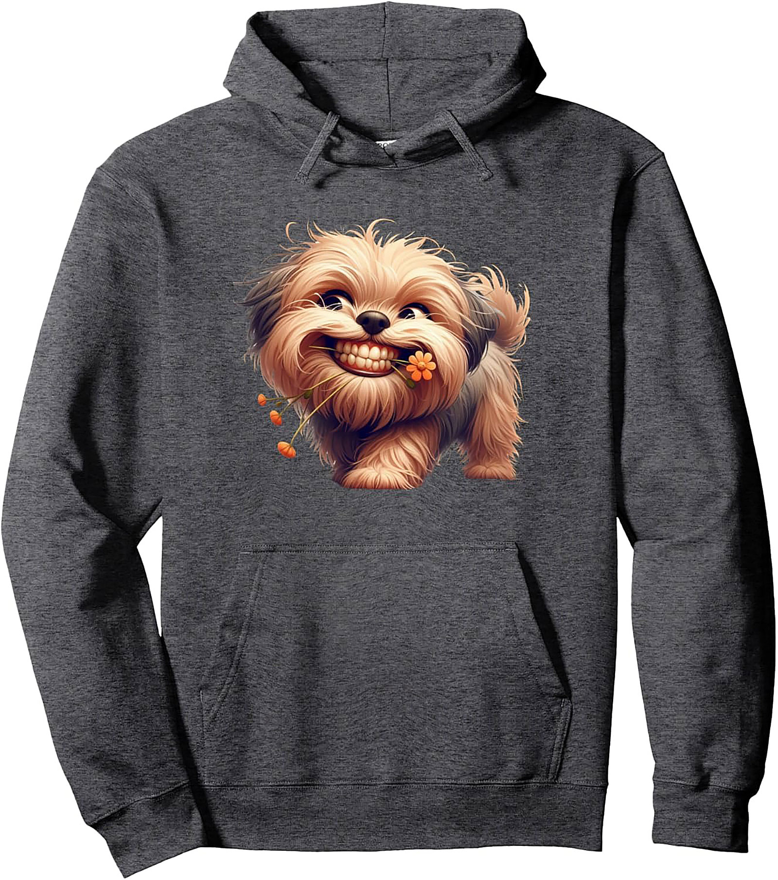 Goofy Grin Shih Tzu Pullover Hoodie | Adorable Dog Lover Graphic