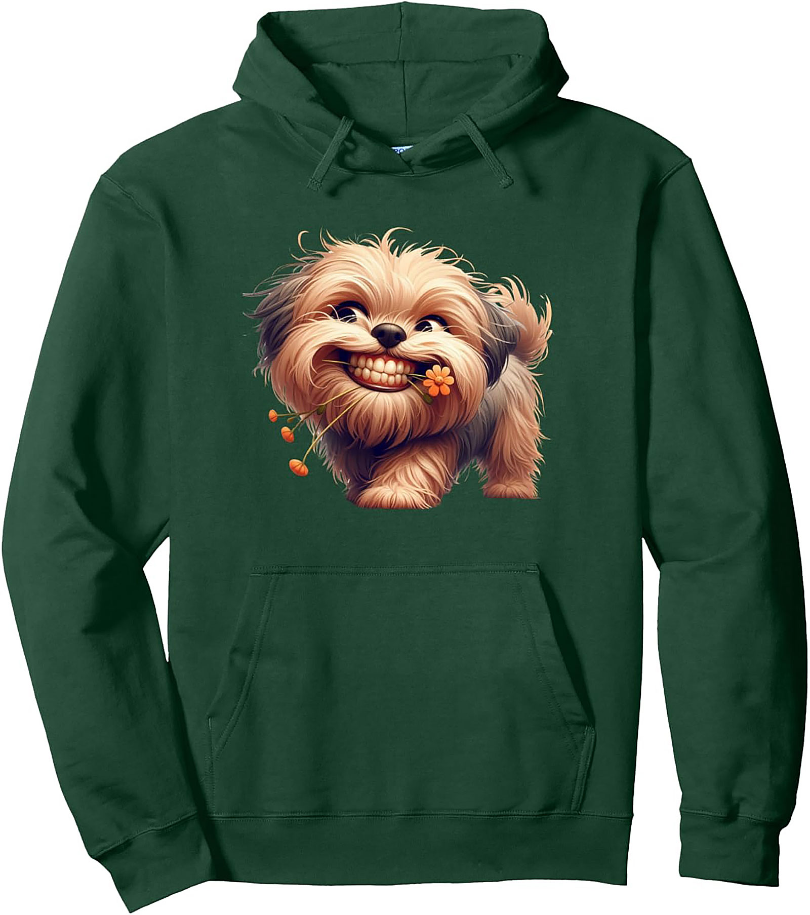 Goofy Grin Shih Tzu Pullover Hoodie | Adorable Dog Lover Graphic