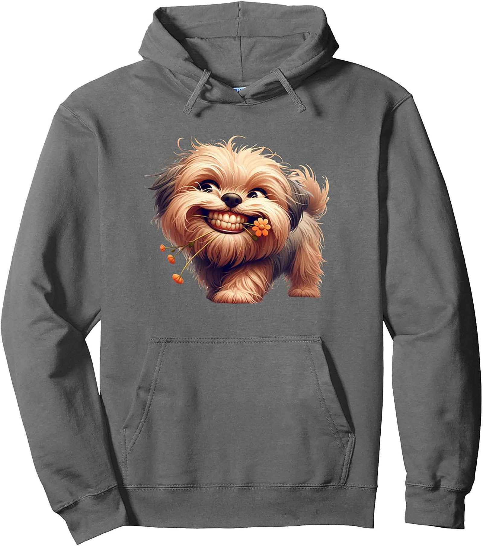 Goofy Grin Shih Tzu Pullover Hoodie | Adorable Dog Lover Graphic