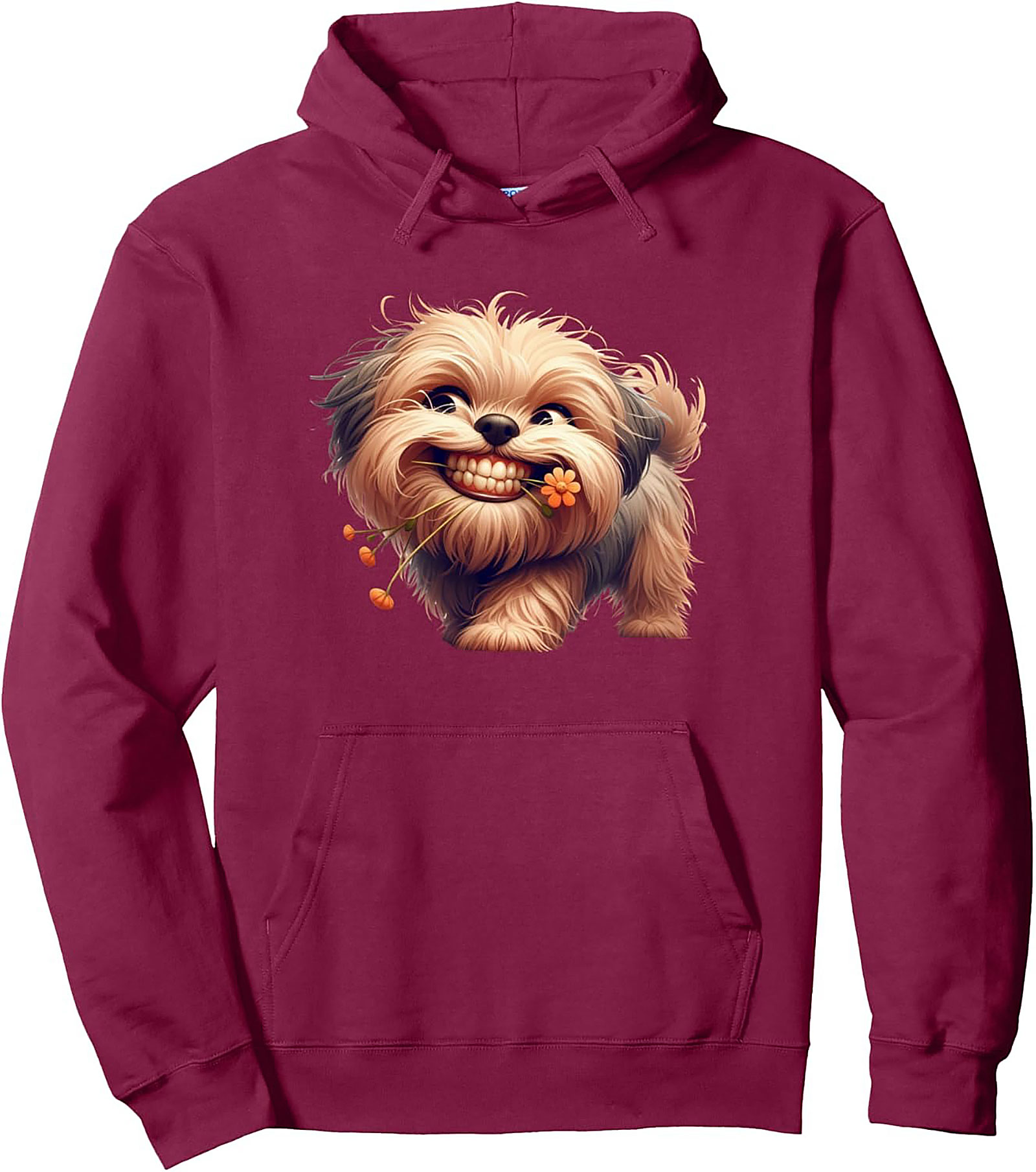 Goofy Grin Shih Tzu Pullover Hoodie | Adorable Dog Lover Graphic