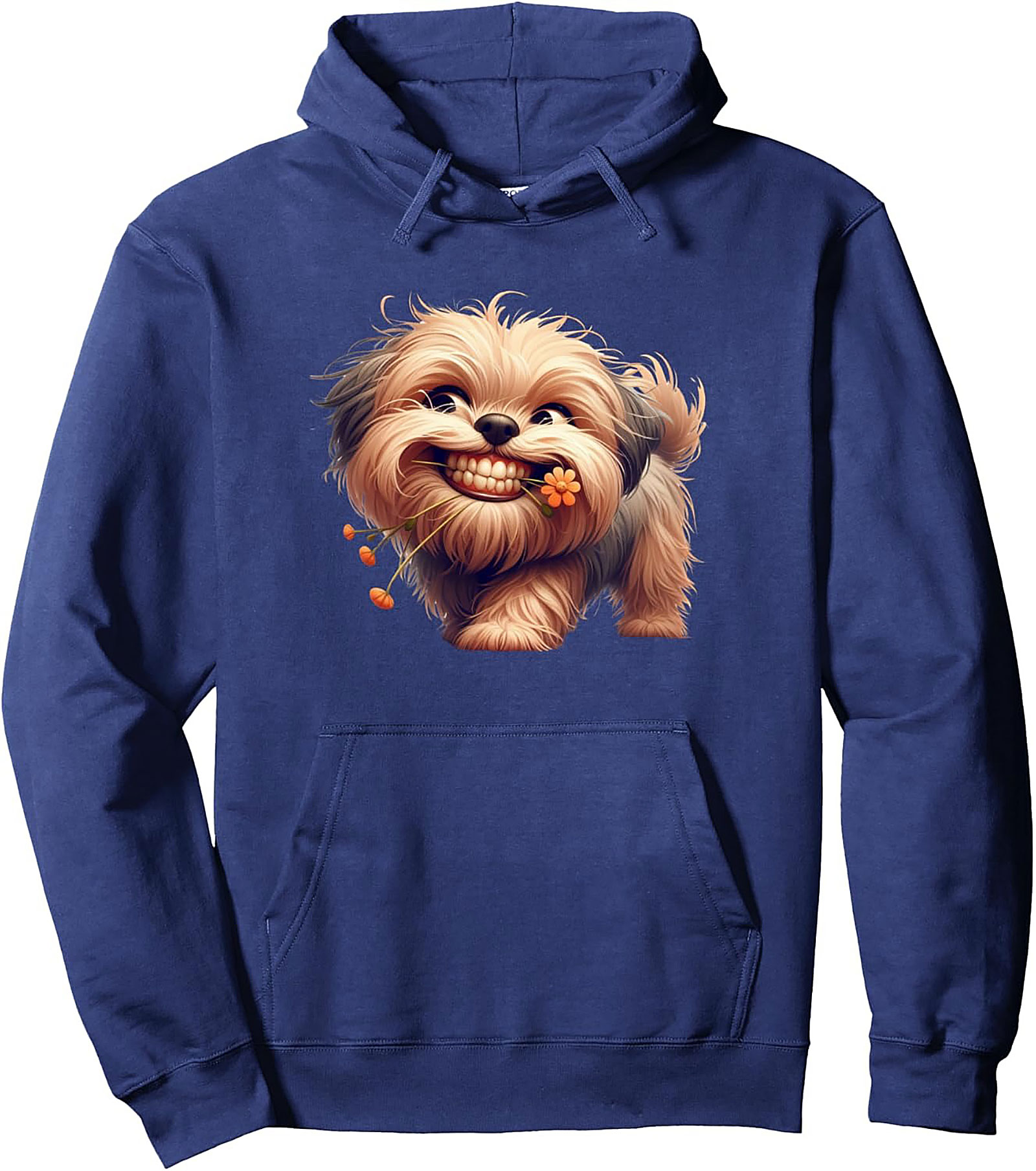 Goofy Grin Shih Tzu Pullover Hoodie | Adorable Dog Lover Graphic