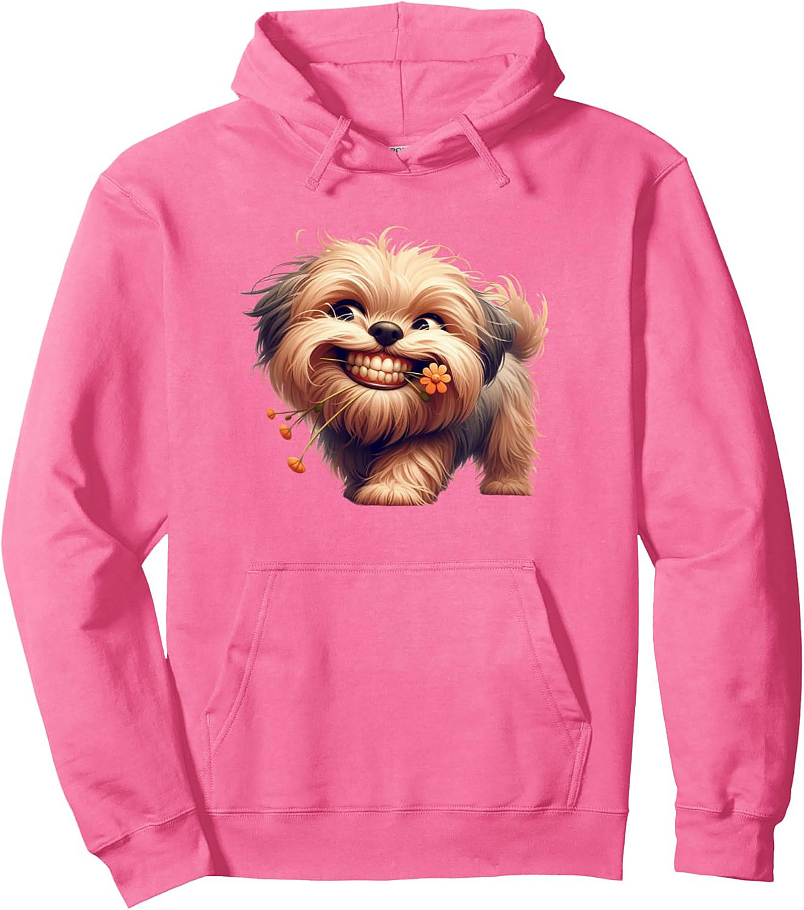 Goofy Grin Shih Tzu Pullover Hoodie | Adorable Dog Lover Graphic