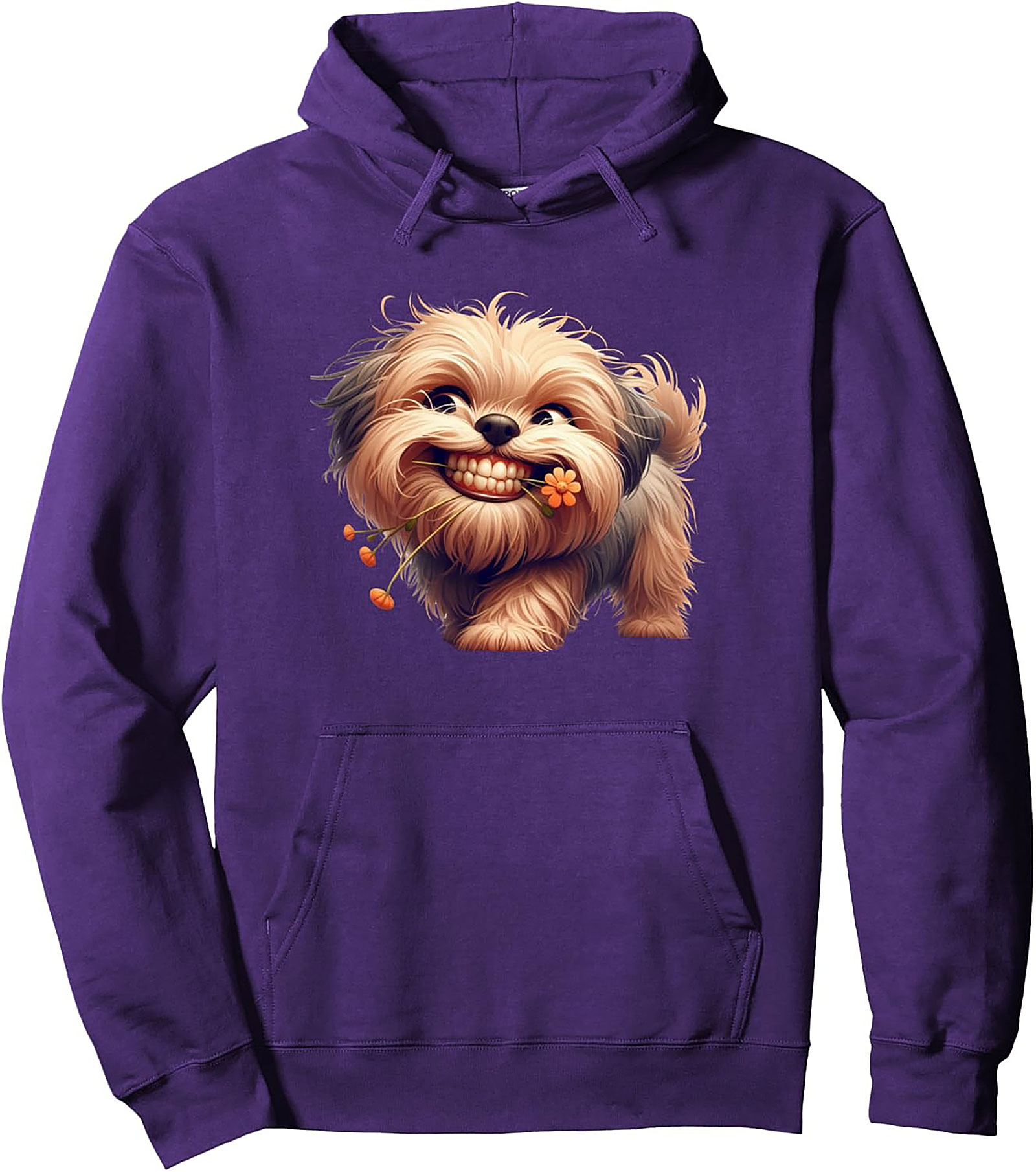 Goofy Grin Shih Tzu Pullover Hoodie | Adorable Dog Lover Graphic