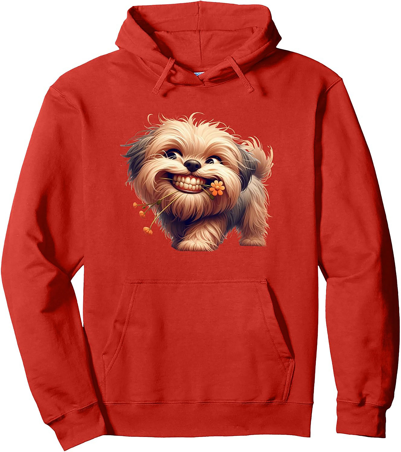 Goofy Grin Shih Tzu Pullover Hoodie | Adorable Dog Lover Graphic