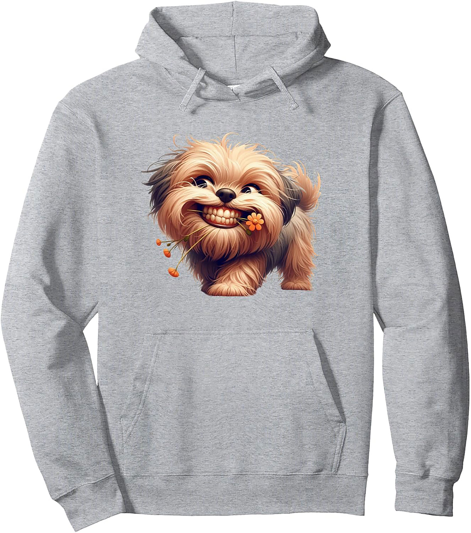 Goofy Grin Shih Tzu Pullover Hoodie | Adorable Dog Lover Graphic