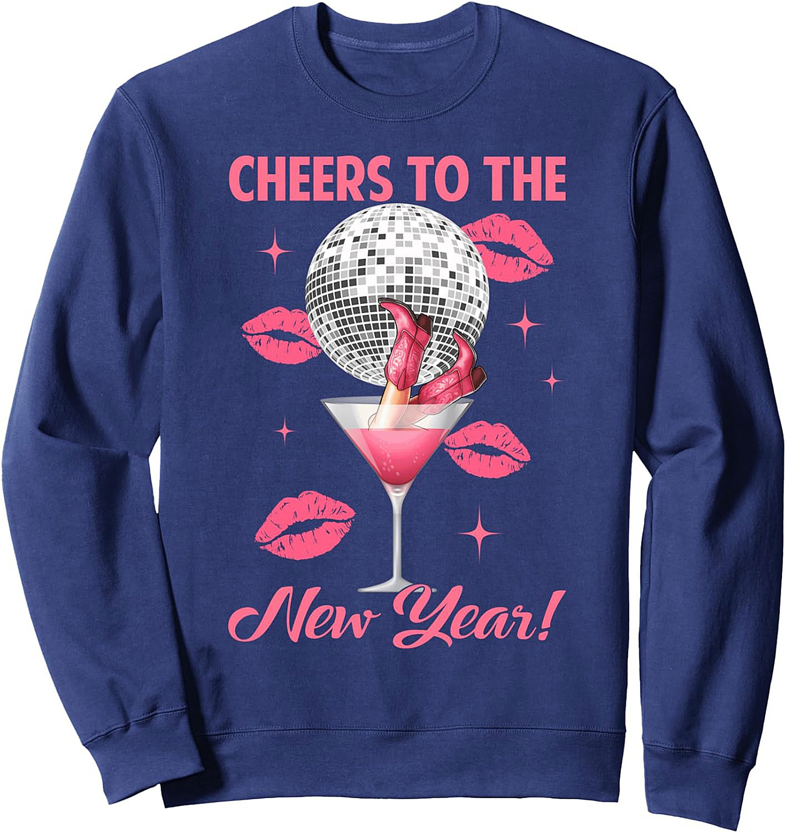 Cheers to the New Year! Disco Ball Crewneck Sweatshirt