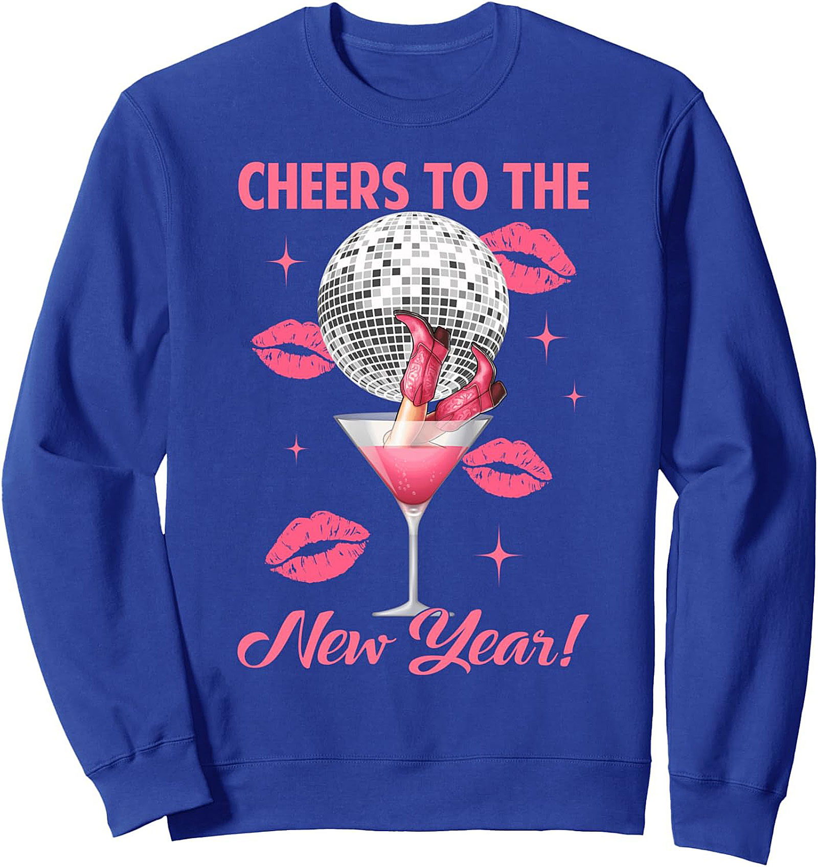 Cheers to the New Year! Disco Ball Crewneck Sweatshirt