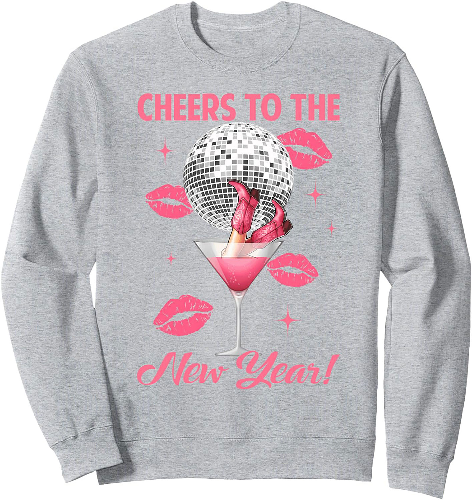 Cheers to the New Year! Disco Ball Crewneck Sweatshirt