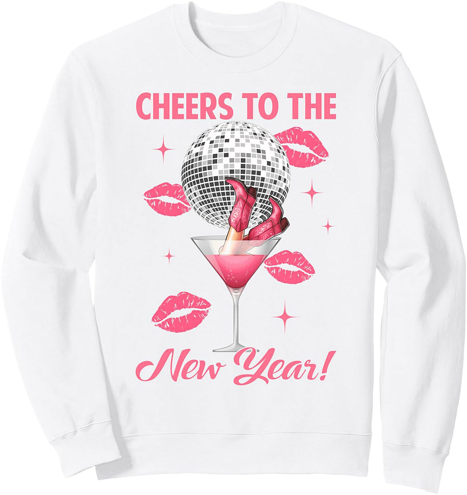 Cheers to the New Year! Disco Ball Crewneck Sweatshirt