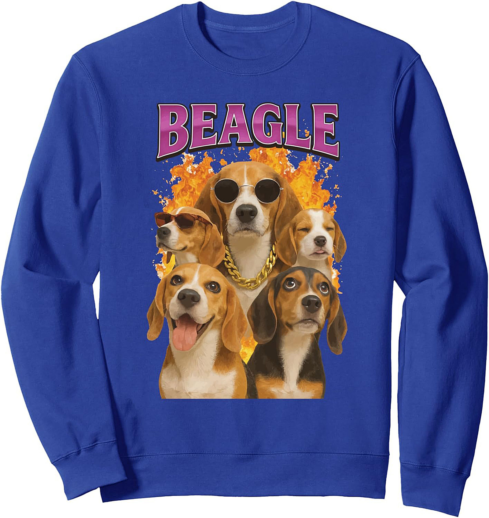 BEAGLE Dog Graphic Sweatshirt - Cool Gangster Beagle Crewneck Pullover