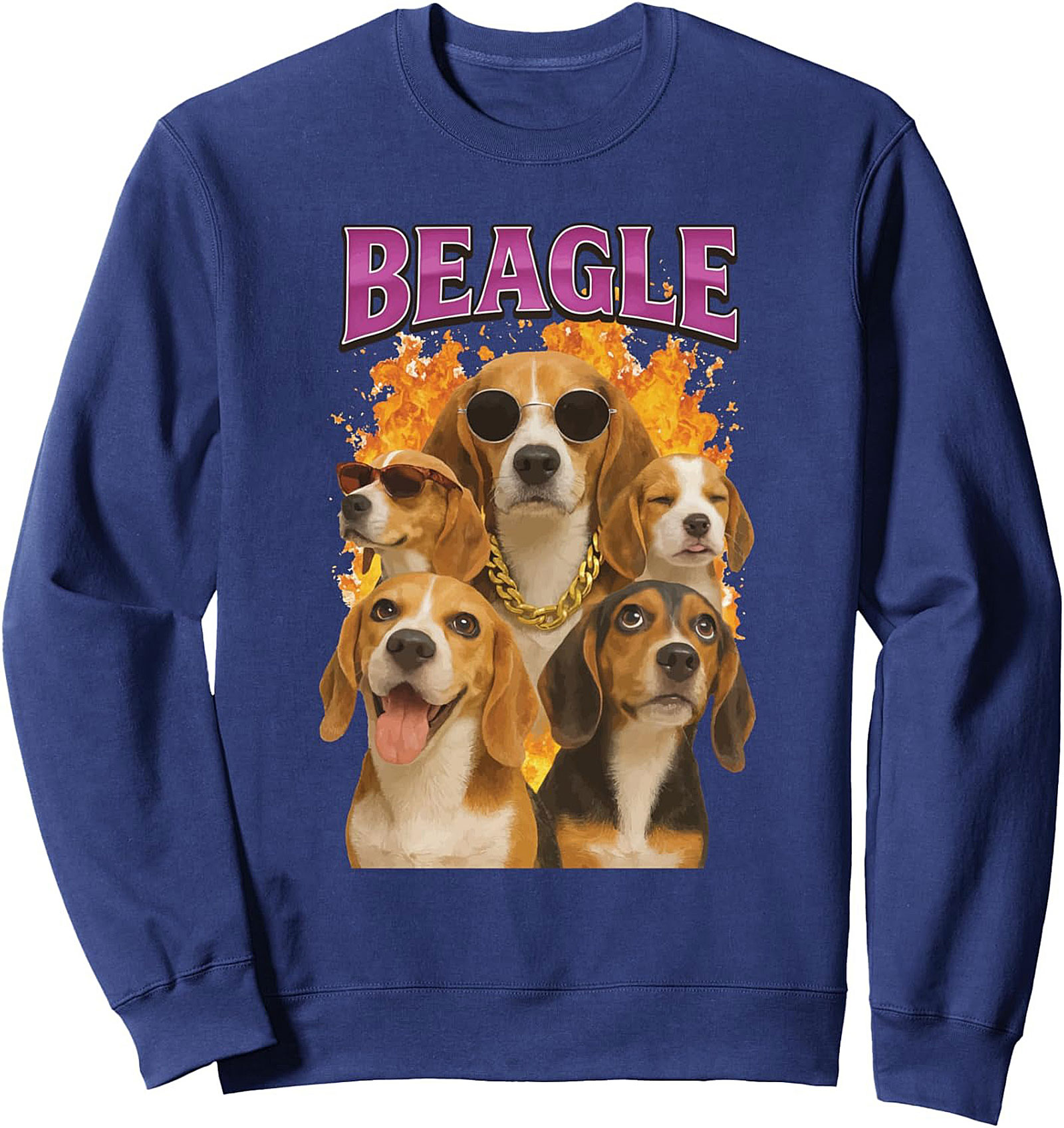 BEAGLE Dog Graphic Sweatshirt - Cool Gangster Beagle Crewneck Pullover