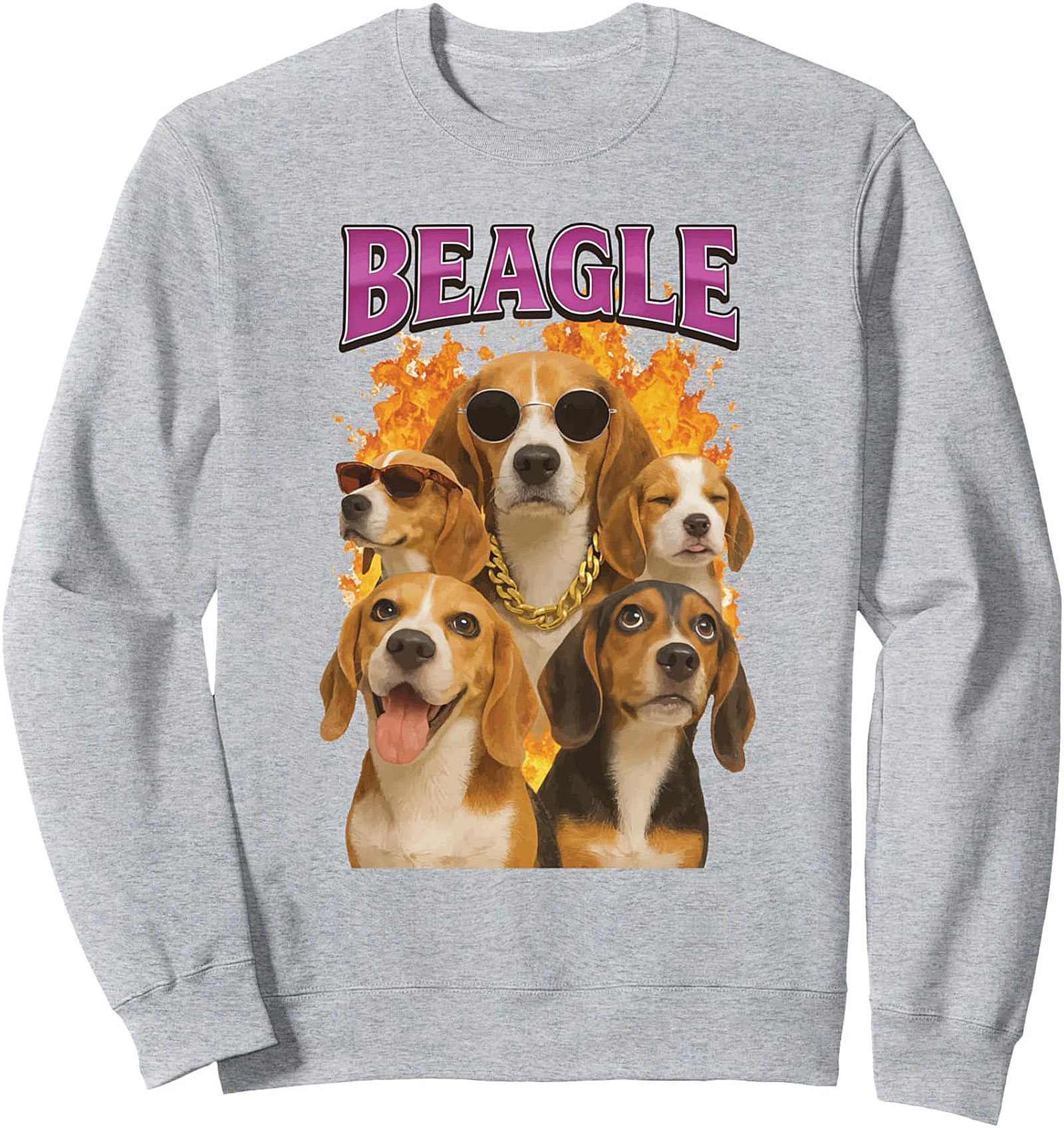 BEAGLE Dog Graphic Sweatshirt - Cool Gangster Beagle Crewneck Pullover