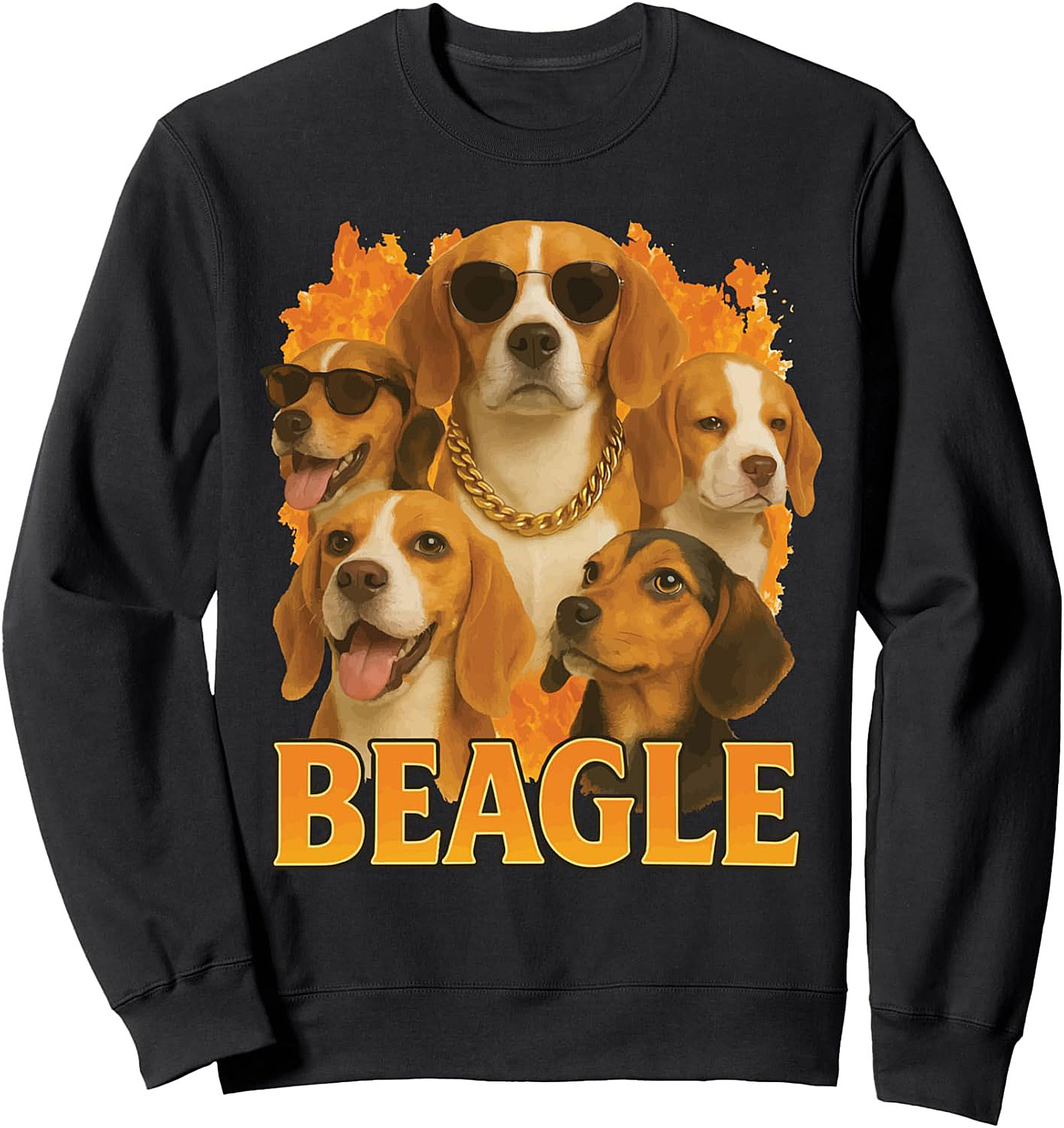 Cool Beagle Crewneck Sweatshirt: The Beagle Squad Pullover