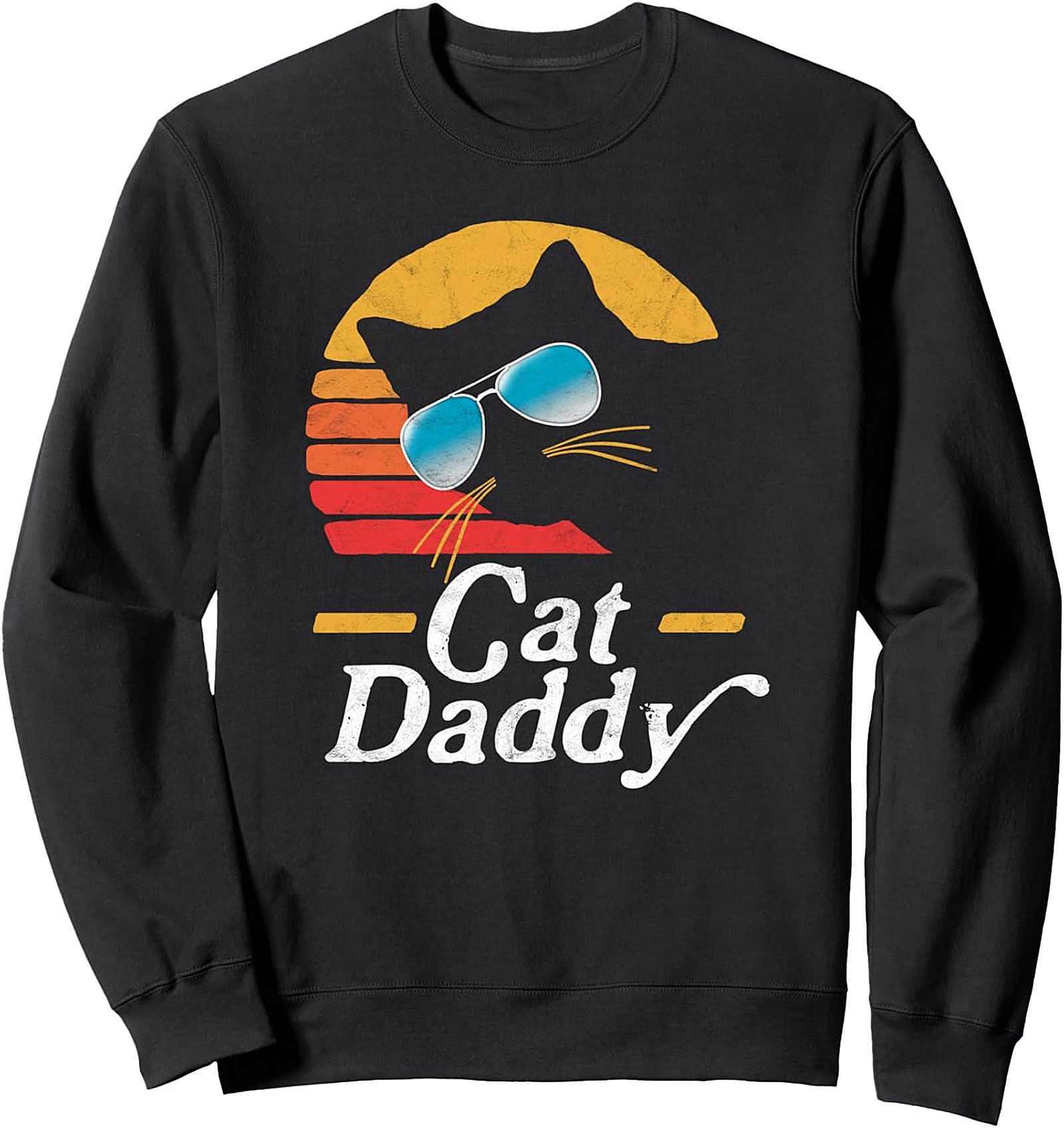 Cool Cat Daddy Crewneck Sweatshirt Vintage Cat Dad Gift