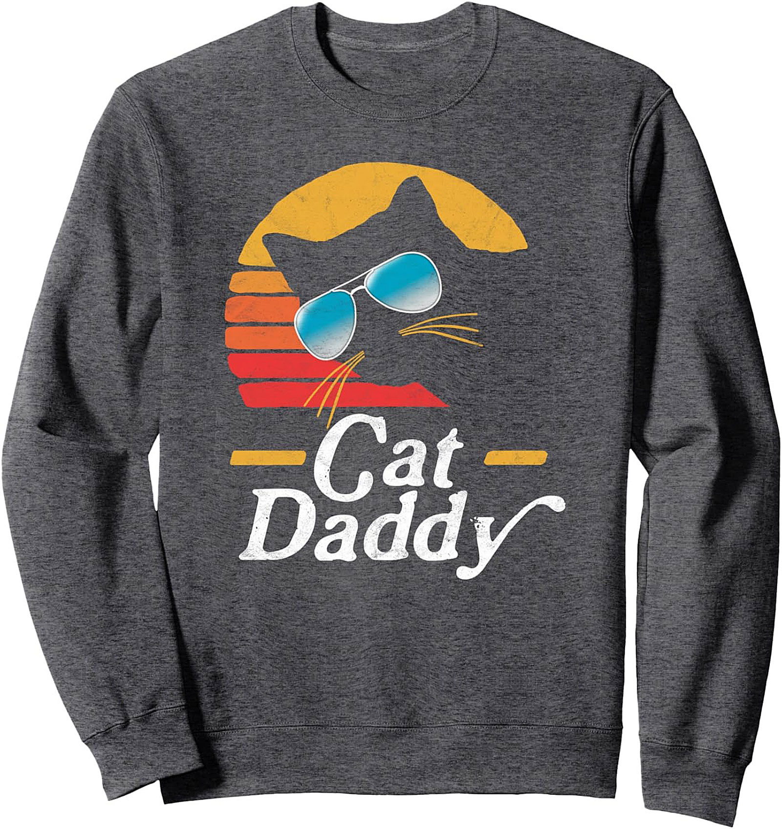 Cool Cat Daddy Crewneck Sweatshirt Vintage Cat Dad Gift