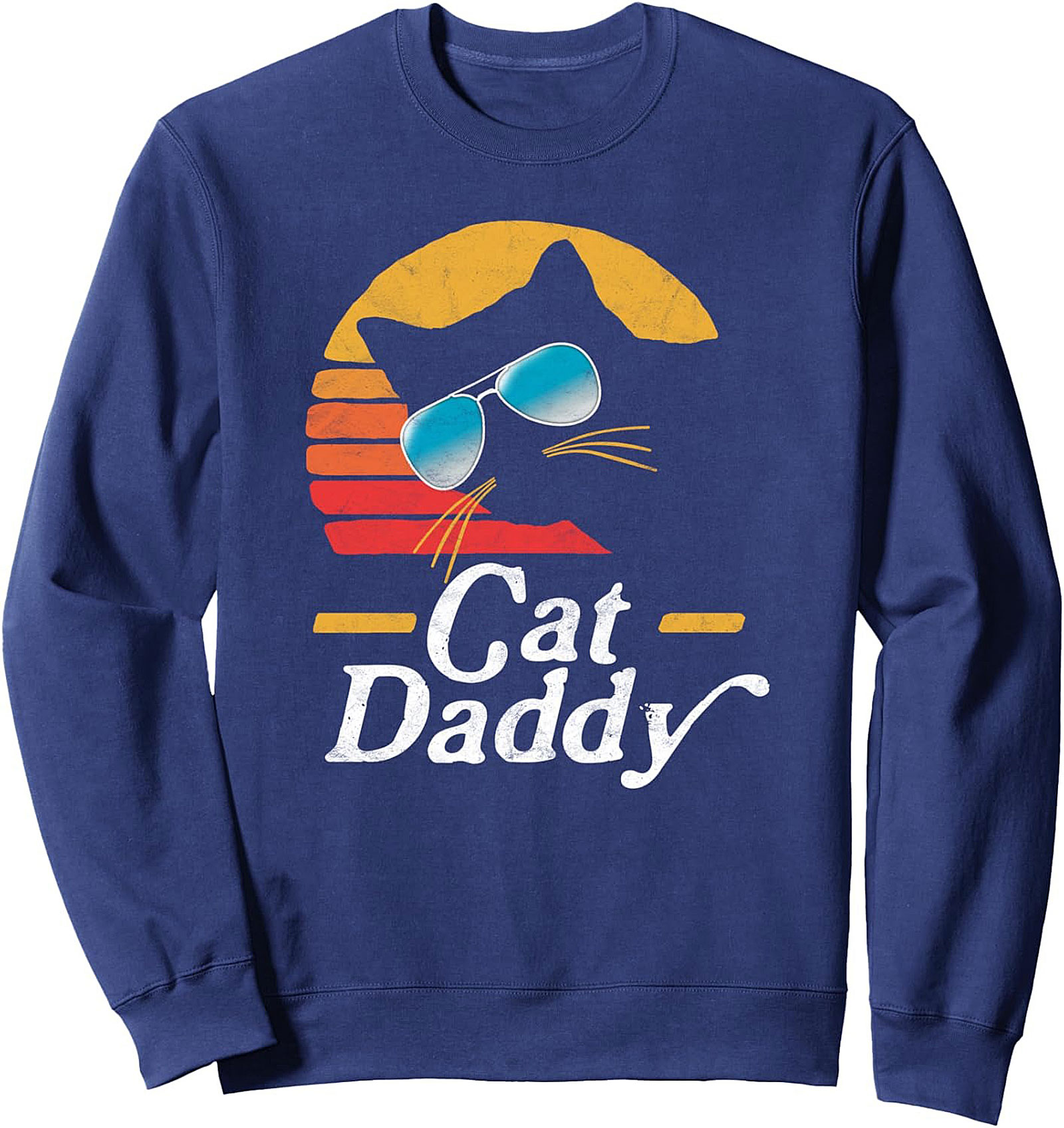 Cool Cat Daddy Crewneck Sweatshirt Vintage Cat Dad Gift