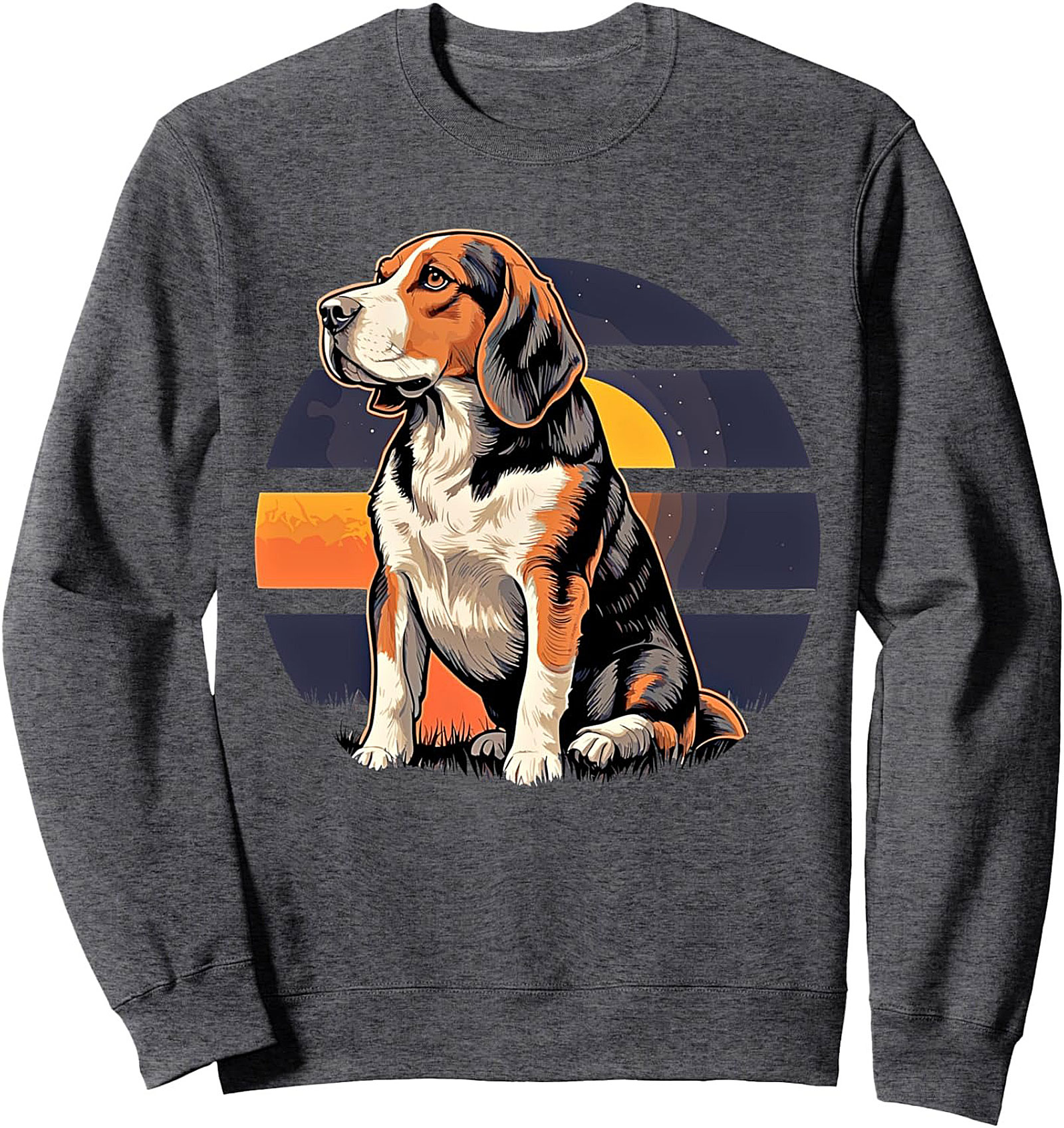 Retro Sunset Beagle Dog Sweatshirt | Cozy Crewneck Pullover