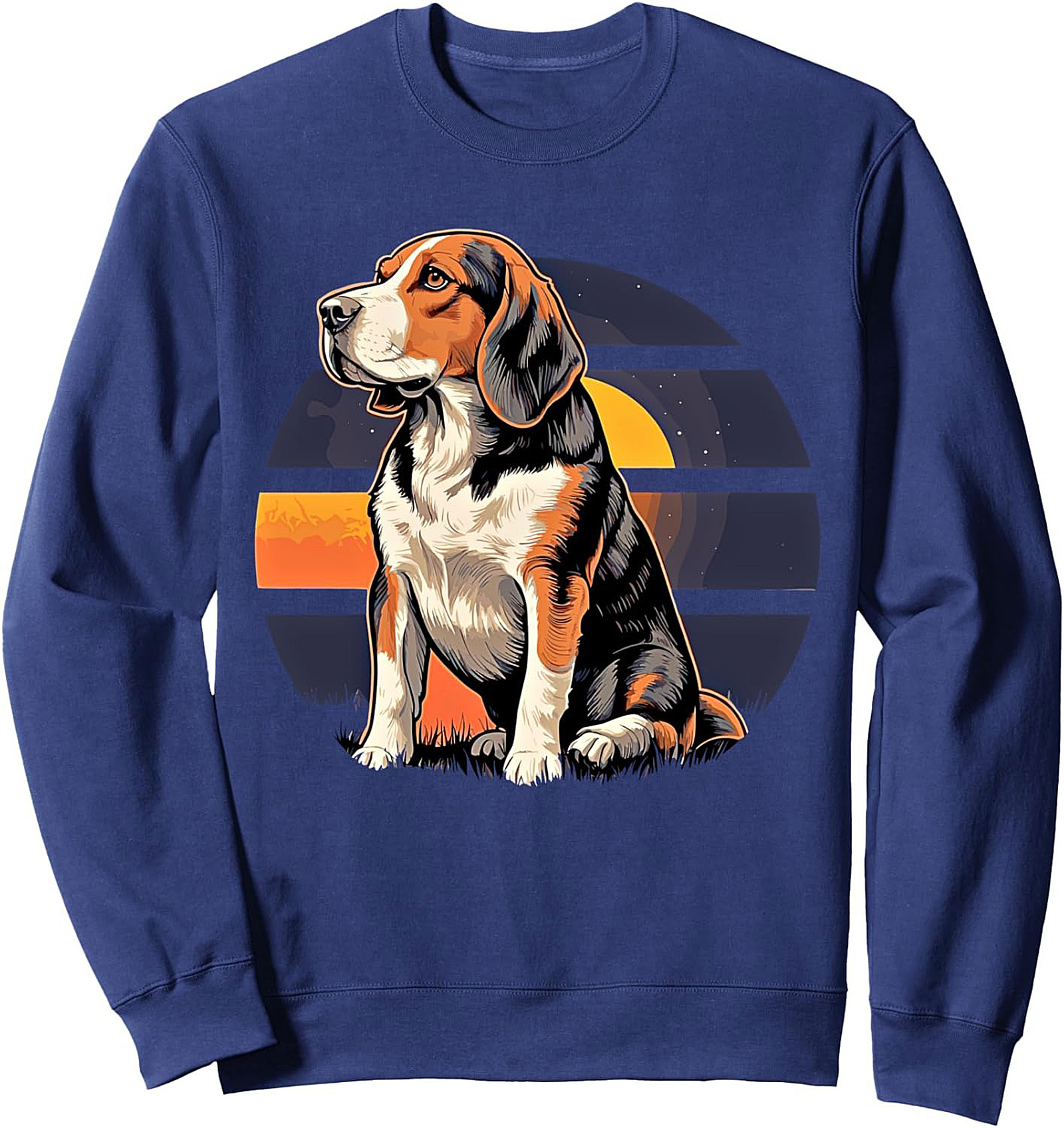 Retro Sunset Beagle Dog Sweatshirt | Cozy Crewneck Pullover
