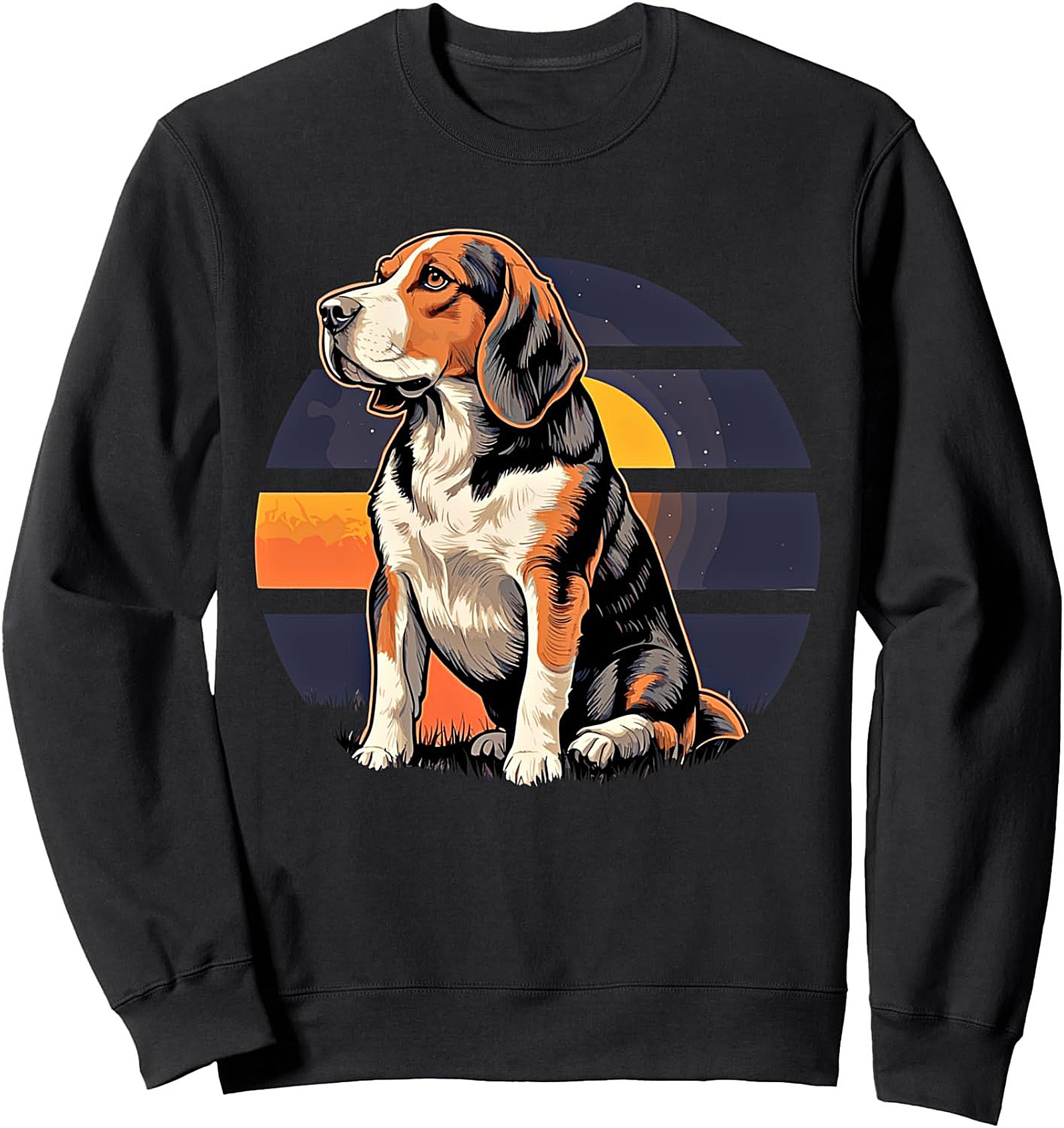 Retro Sunset Beagle Dog Sweatshirt | Cozy Crewneck Pullover