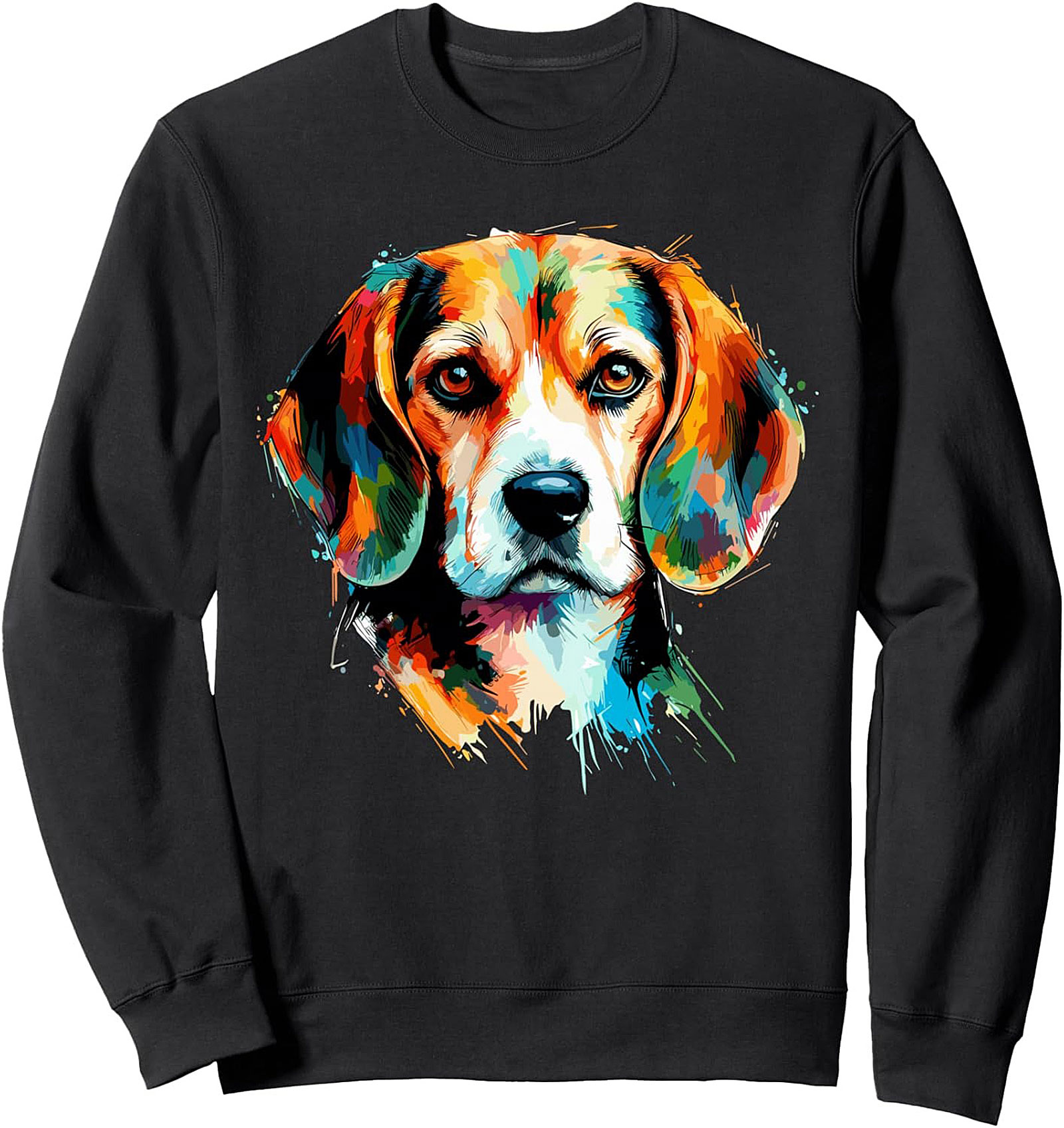 Vibrant Beagle Graphic Sweatshirt | Pop Art Crewneck Pullover