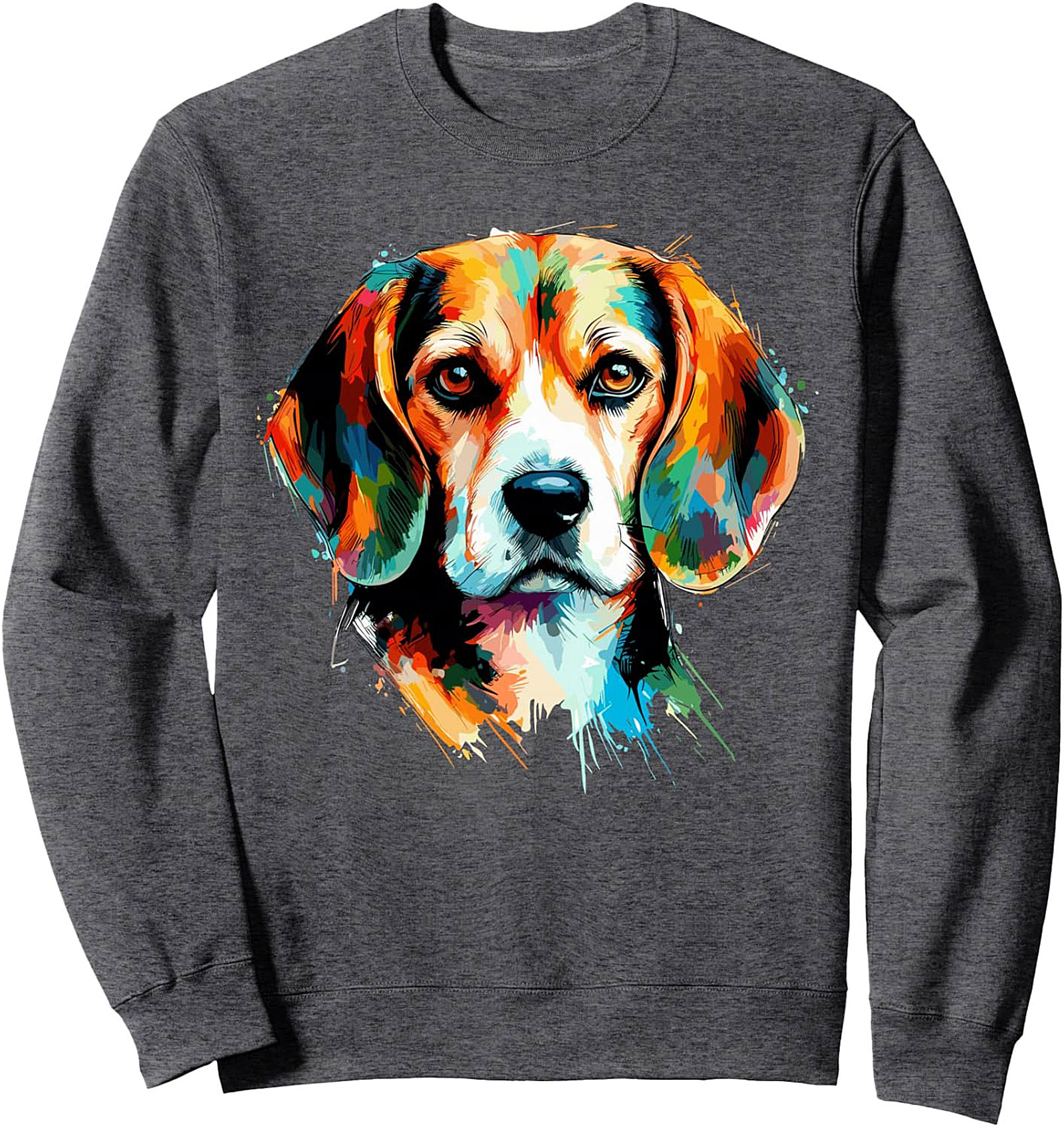 Vibrant Beagle Graphic Sweatshirt | Pop Art Crewneck Pullover