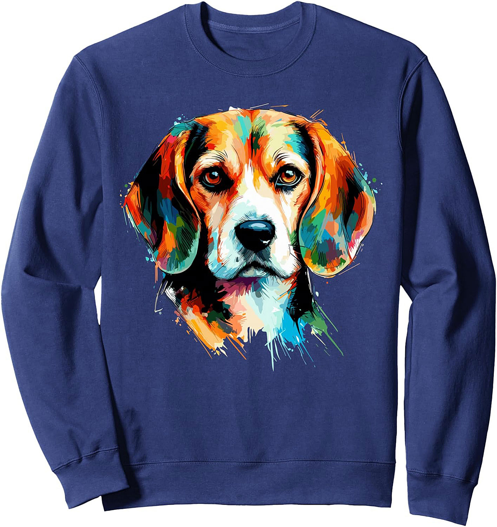 Vibrant Beagle Graphic Sweatshirt | Pop Art Crewneck Pullover